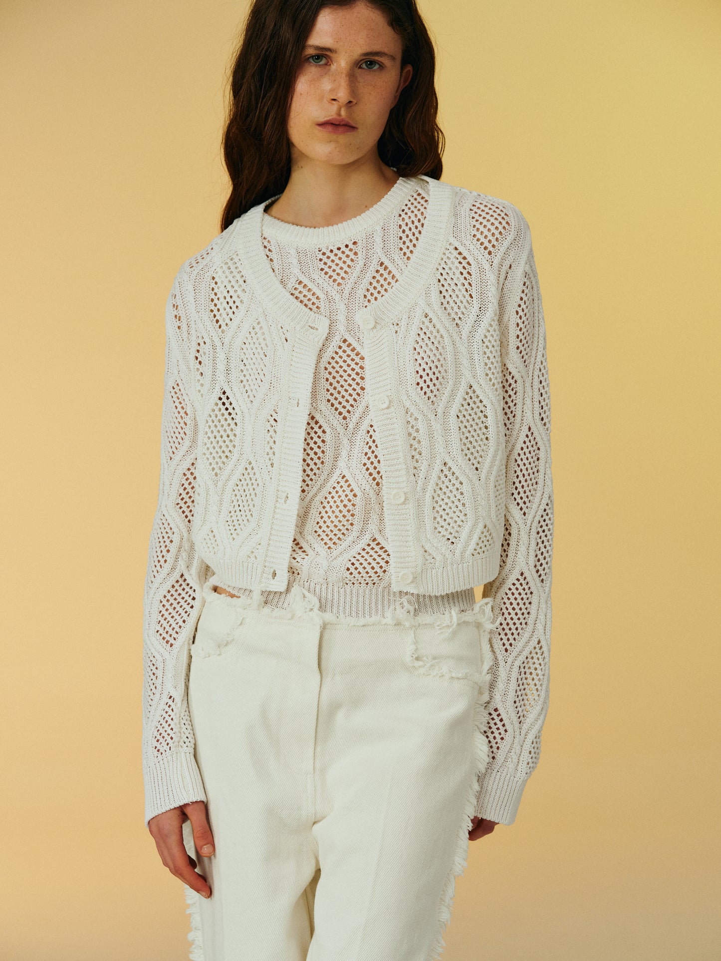 Marquise Knit Cardigan, White