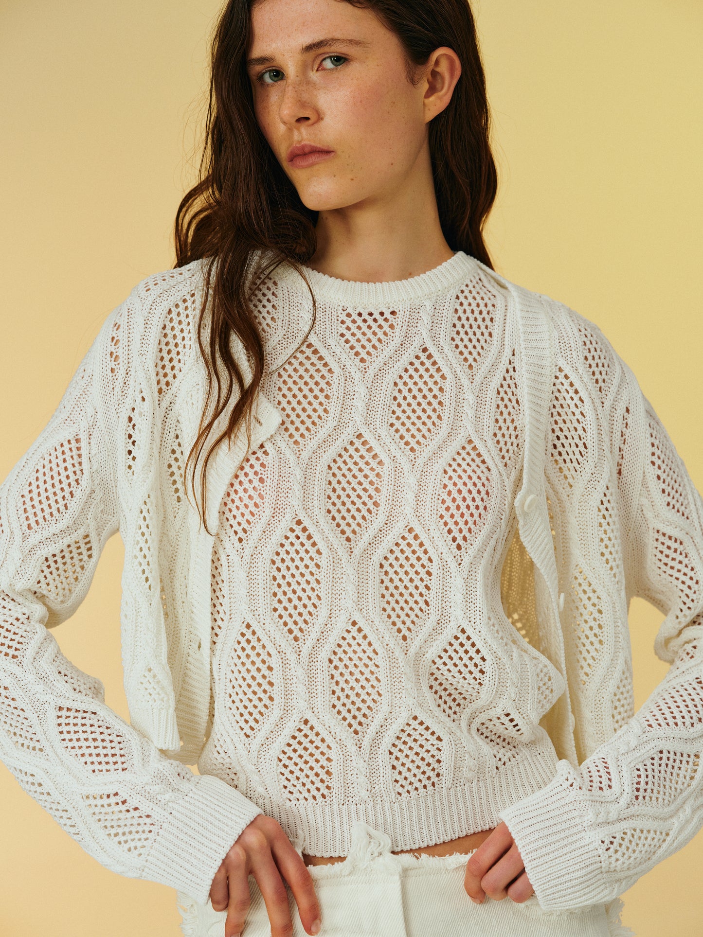Marquise Knit Tank, White