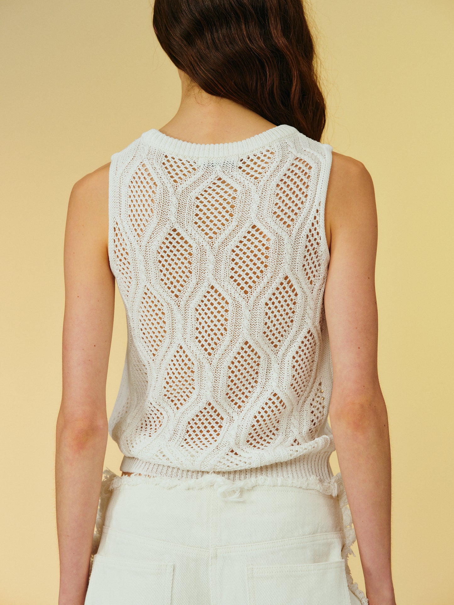 Marquise Knit Tank, White