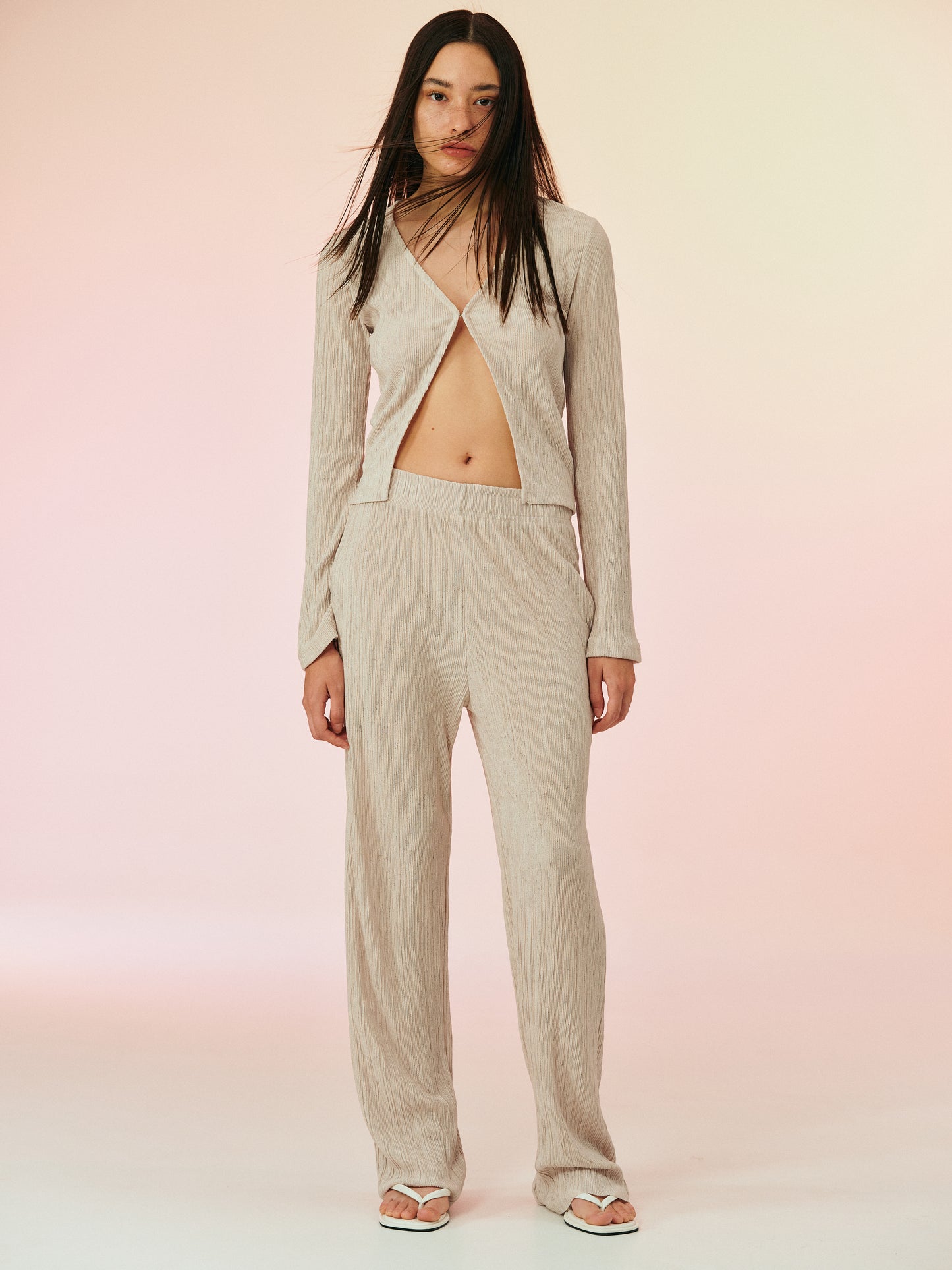 Plissé Pants, Taupe