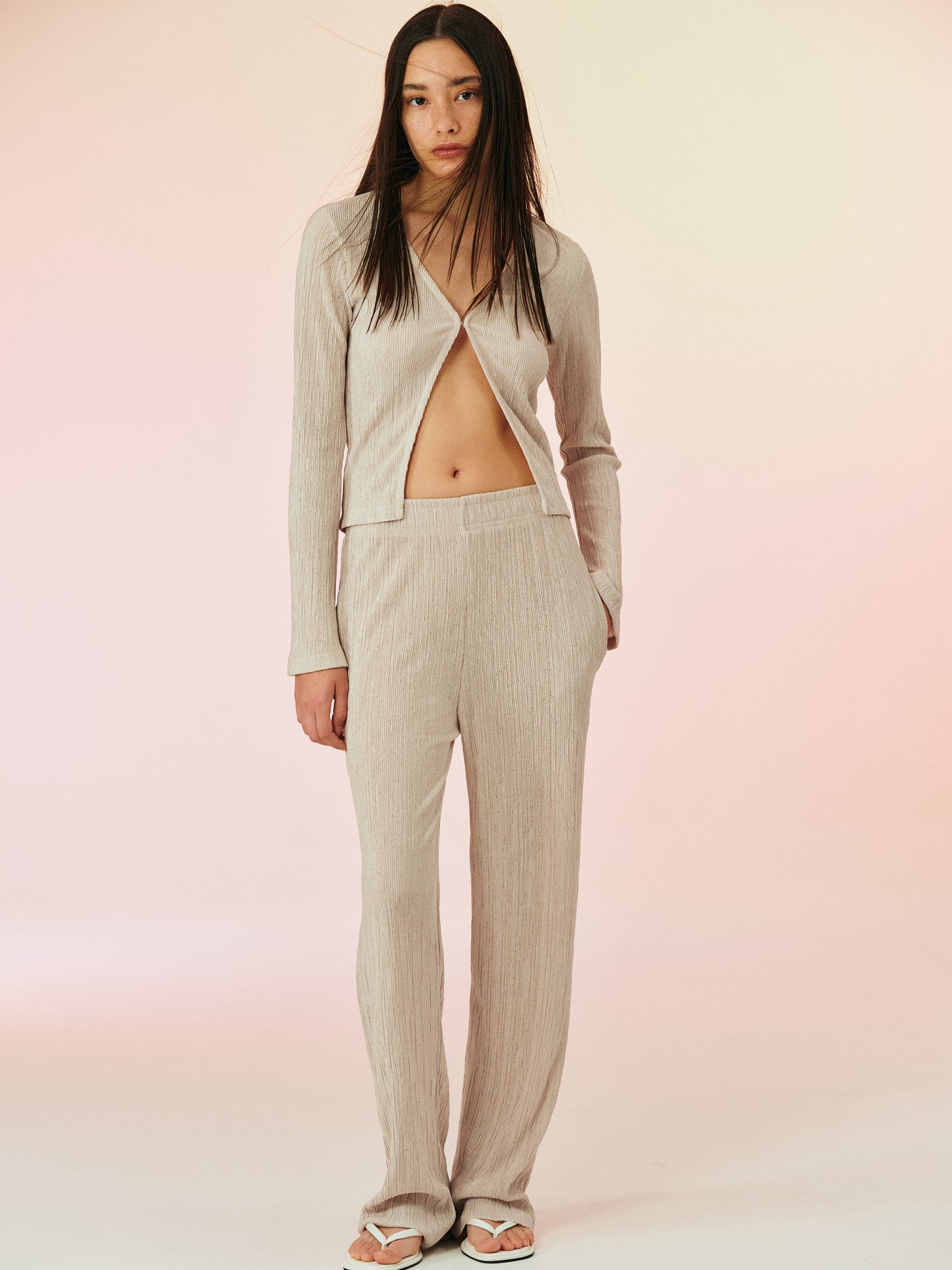Plissé Pants, Taupe
