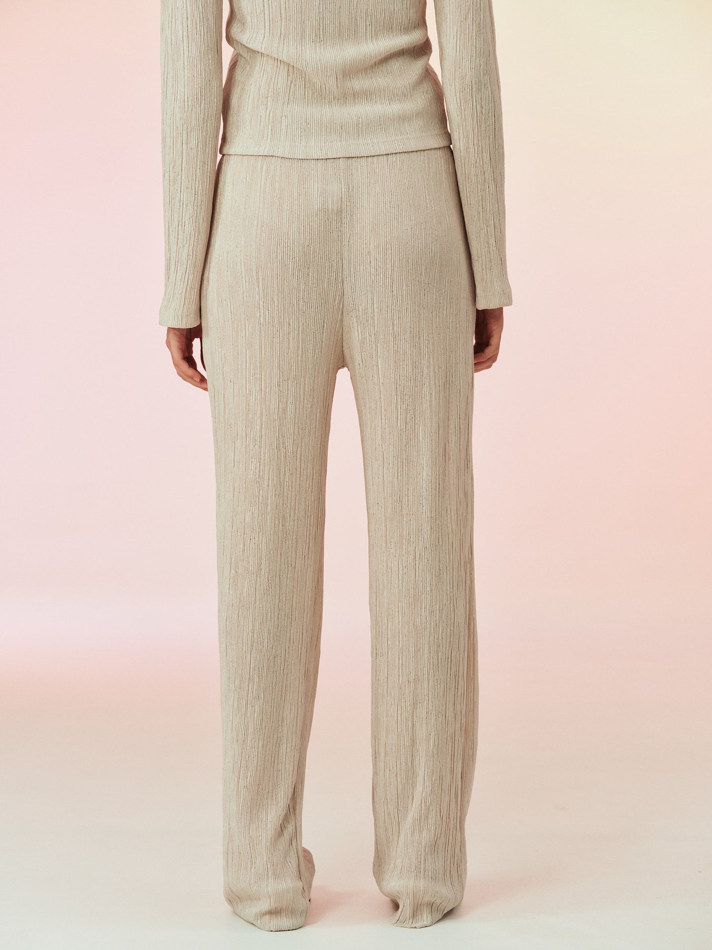 Plissé Pants, Taupe