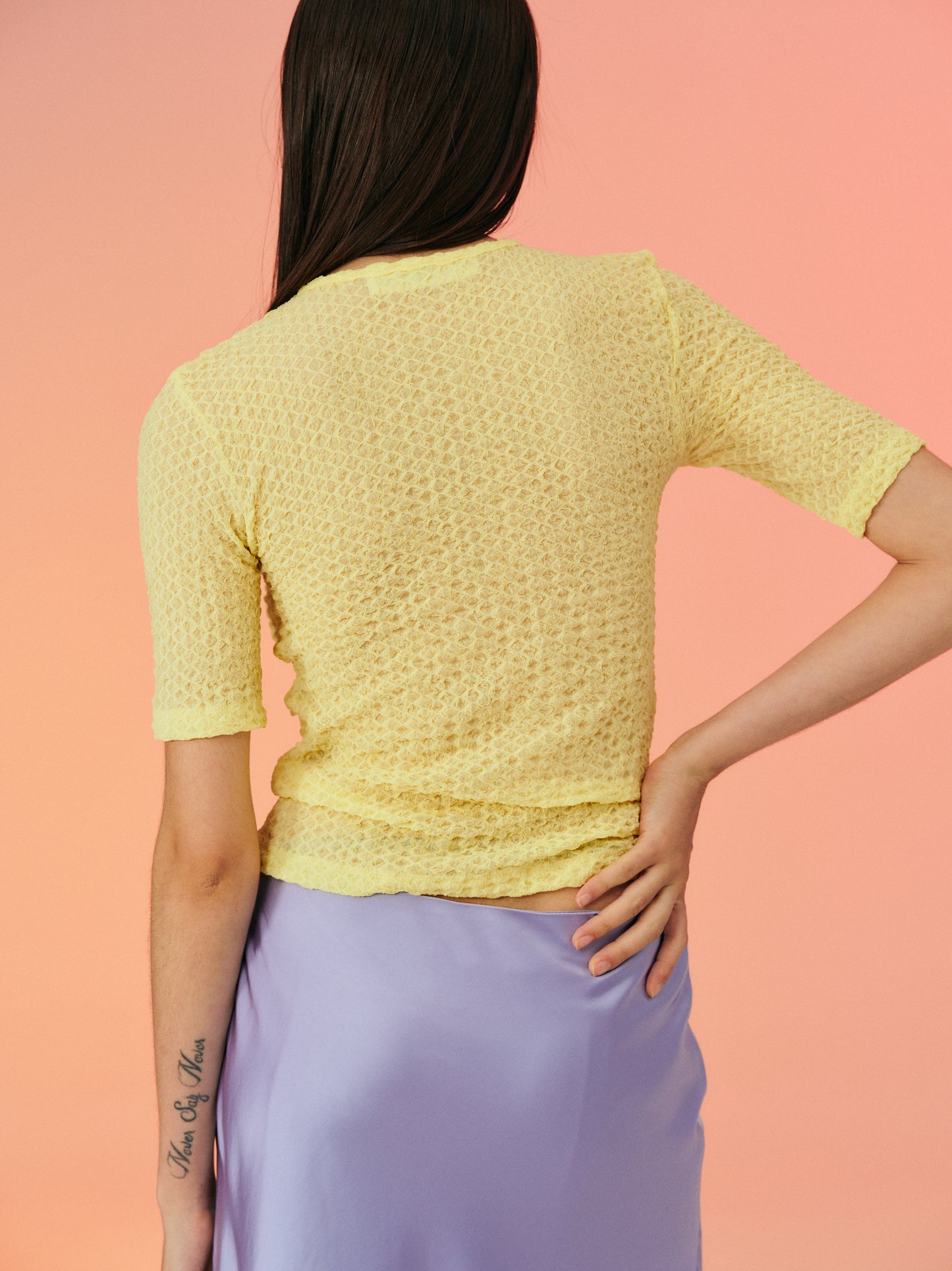 Seersucker Second-Skin Top, Yellow