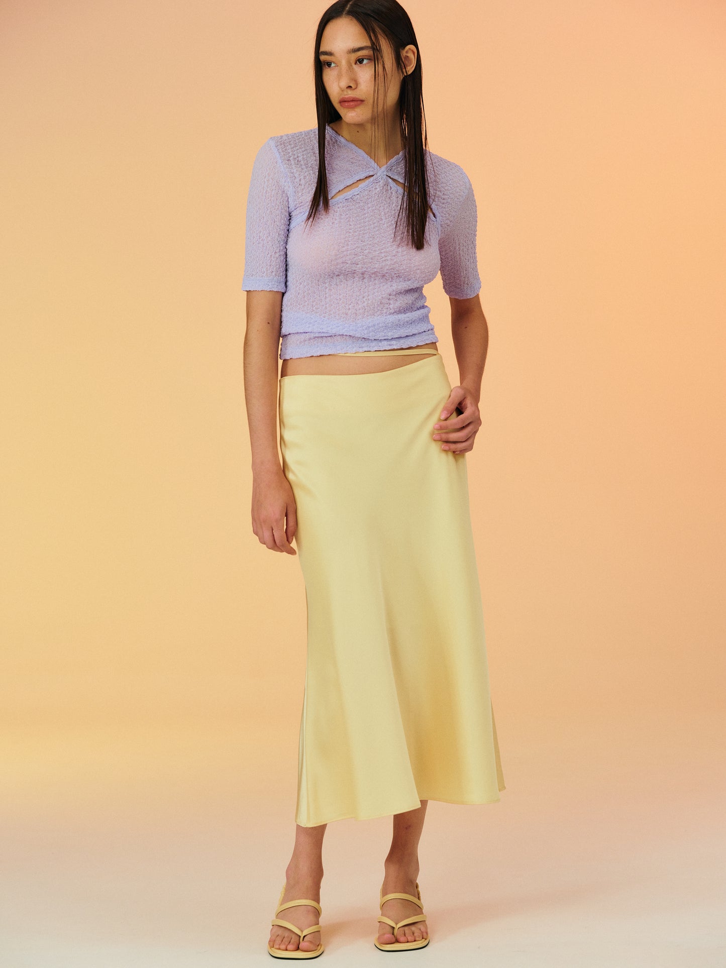 Seersucker Second-Skin Top, Lilac