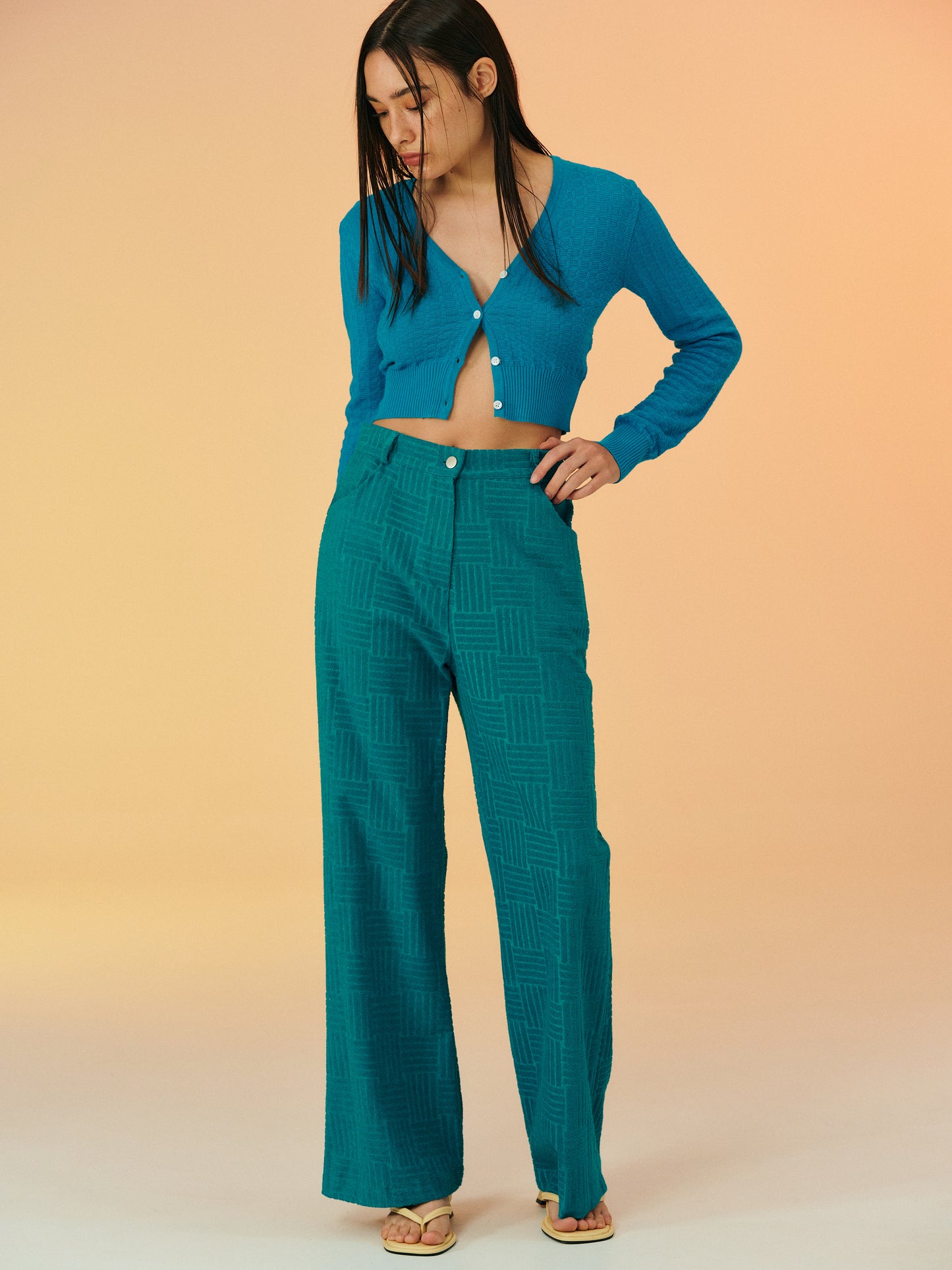 Toweling Trousers, Deep Ocean