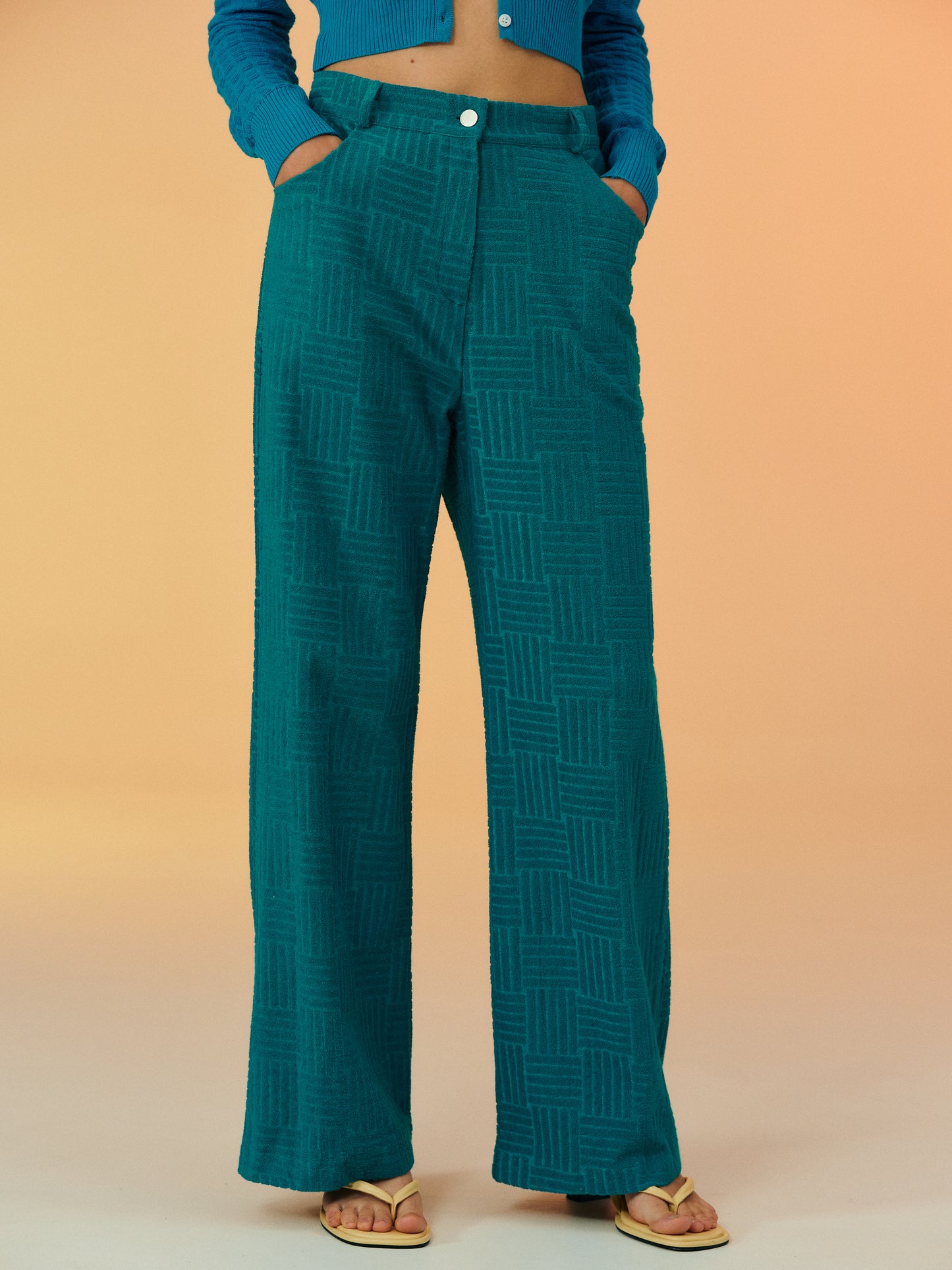 Toweling Trousers, Deep Ocean