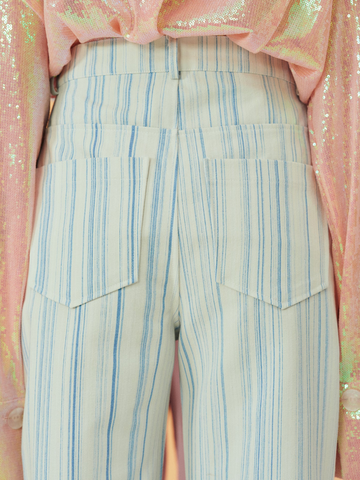 Deauville Stripe Jeans, Light Blue
