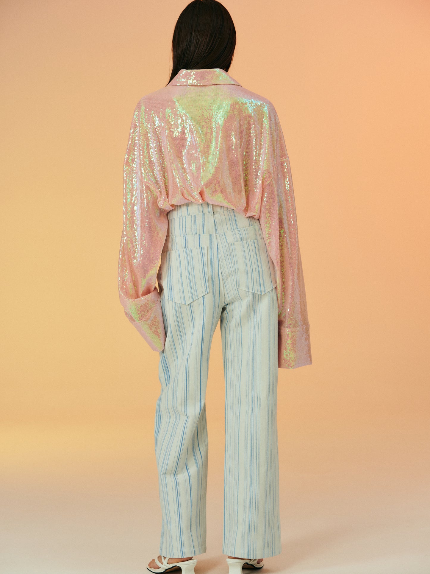Deauville Stripe Jeans, Light Blue