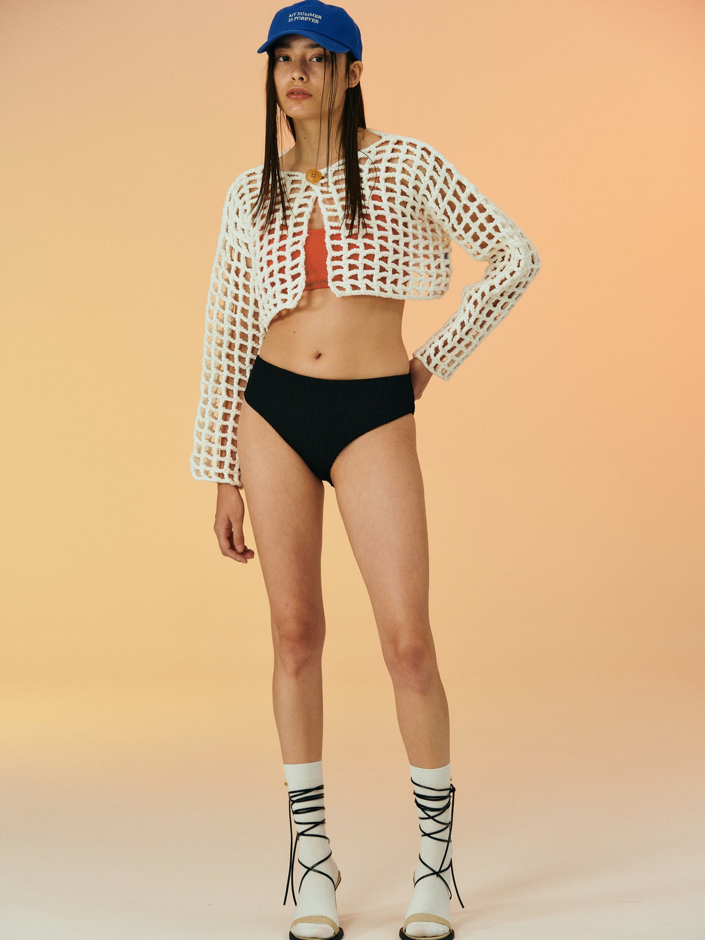 Cotton Crochet Cardigan, White