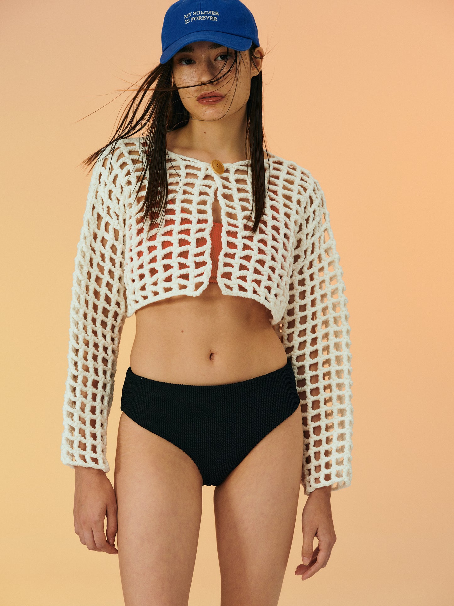 Cotton Crochet Cardigan, White