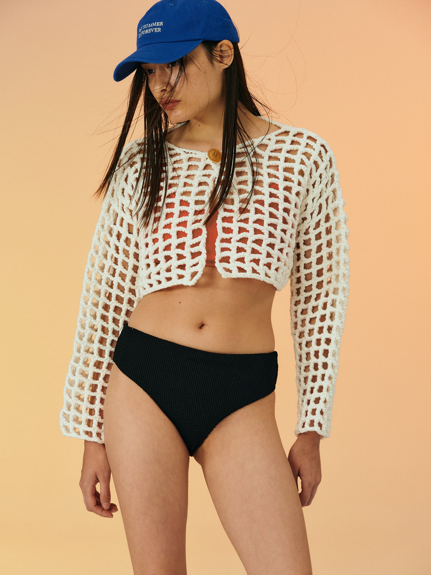 Cotton Crochet Cardigan, White