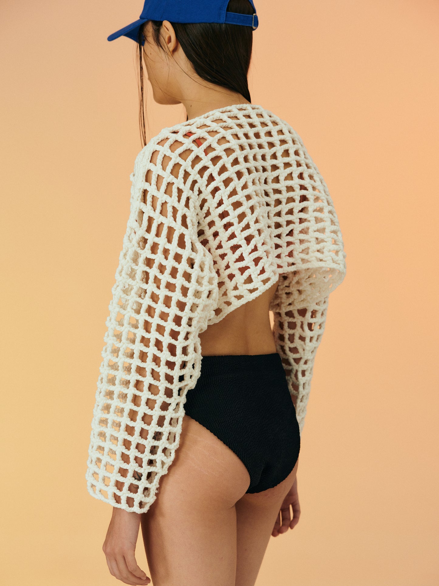 Cotton Crochet Cardigan, White