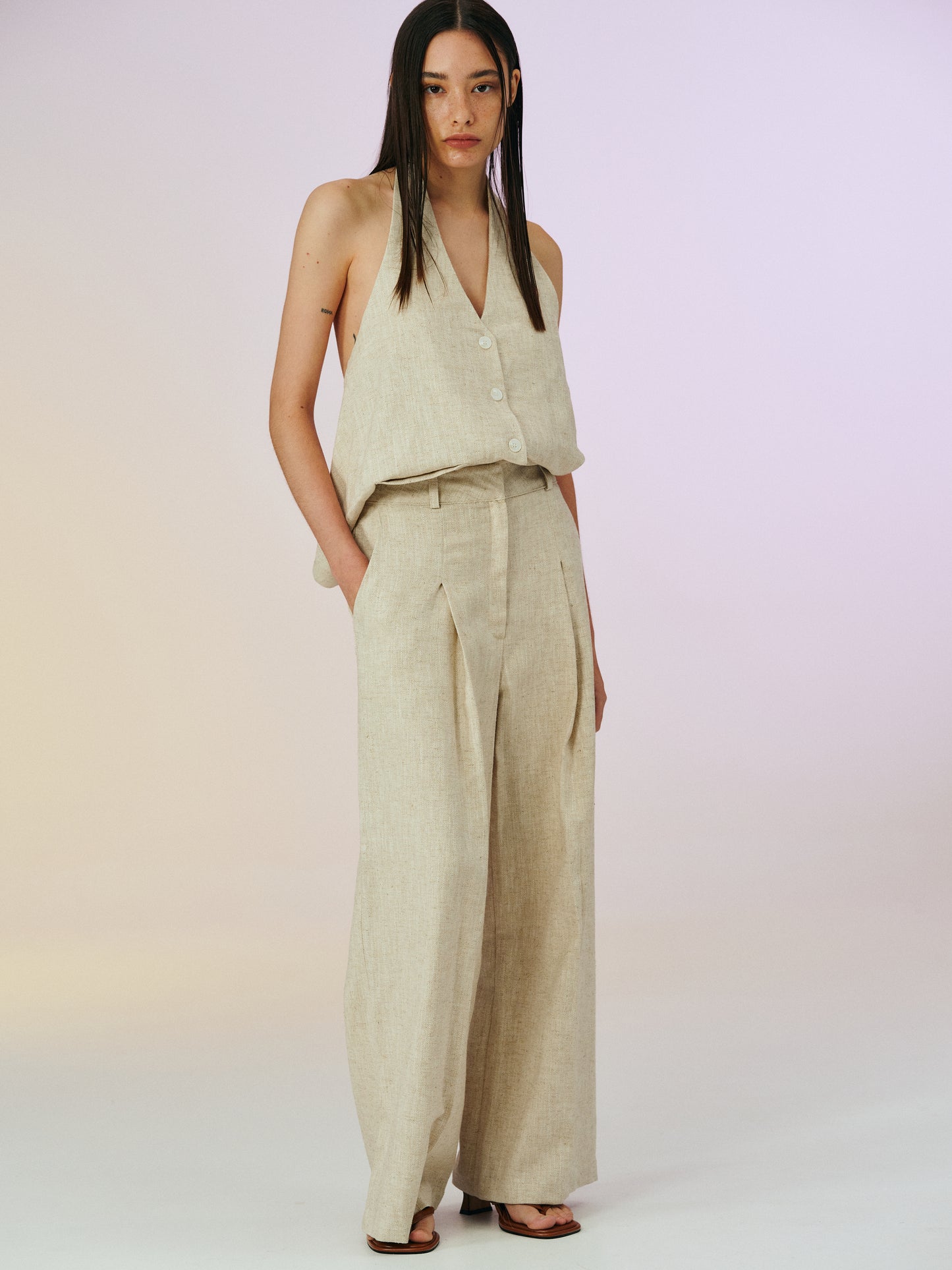 Linen Suit Trousers, Gardenia