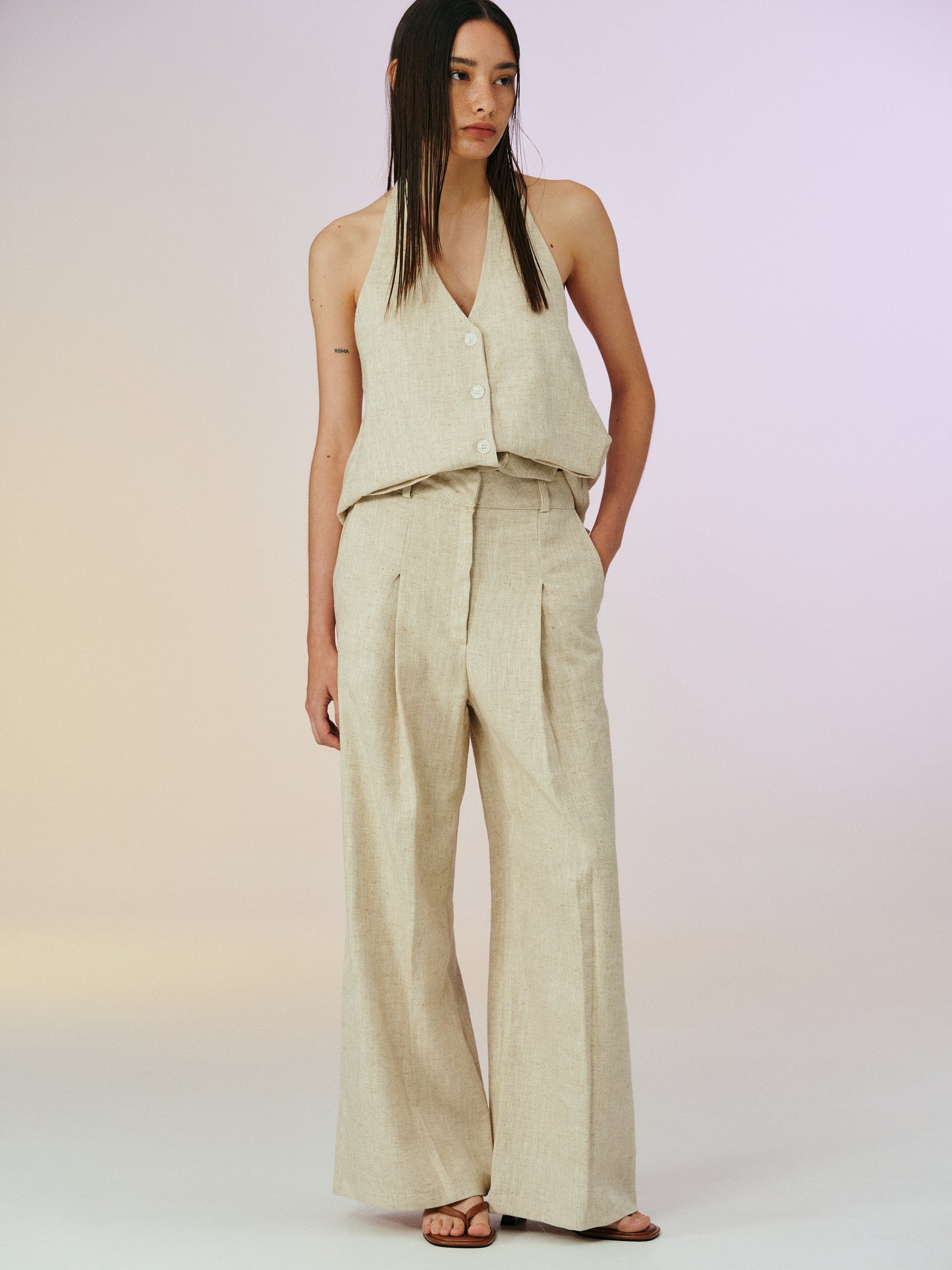 Linen Suit Trousers, Gardenia