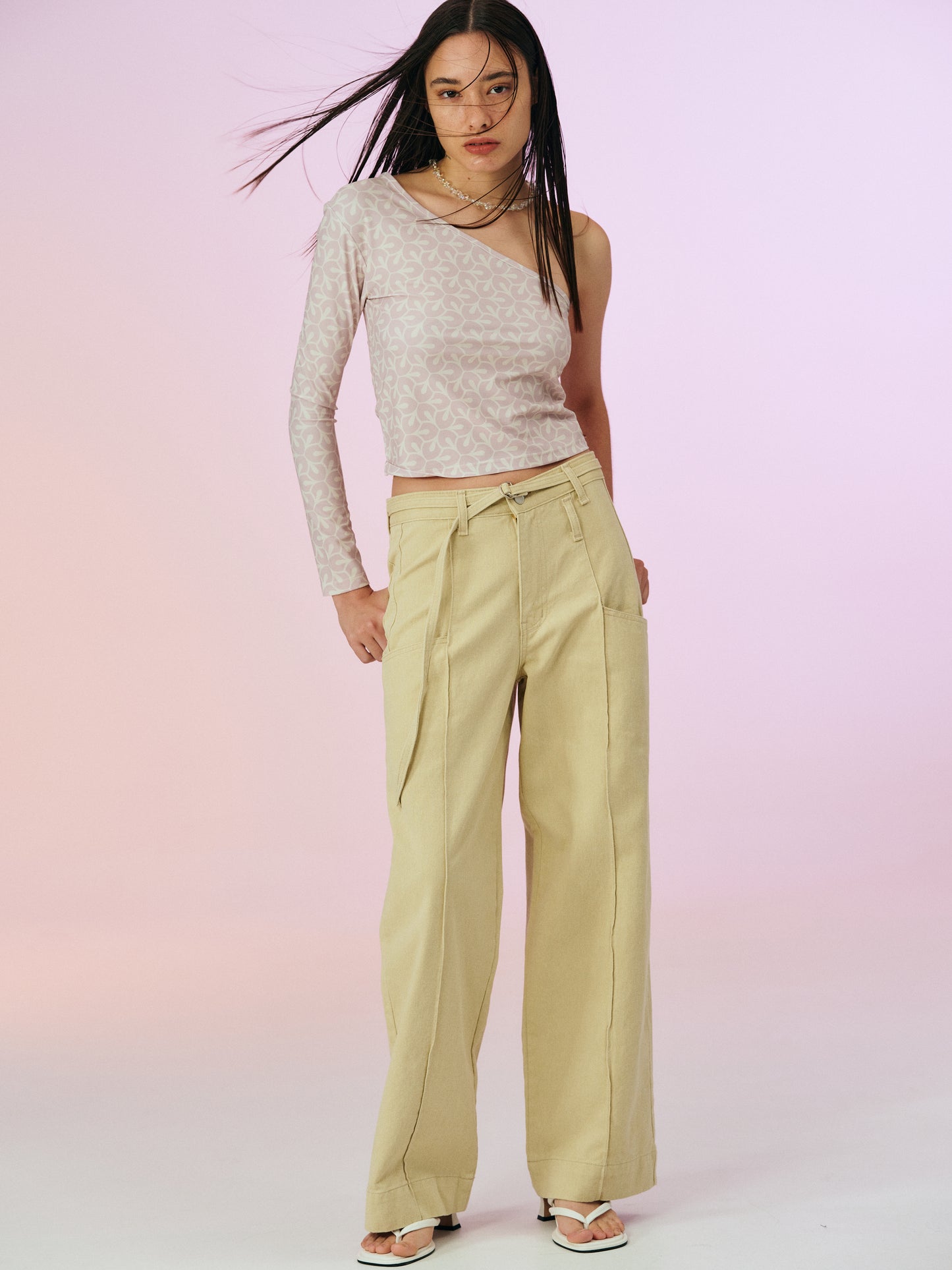 Low Pocket Cotton Jeans, Vanilla