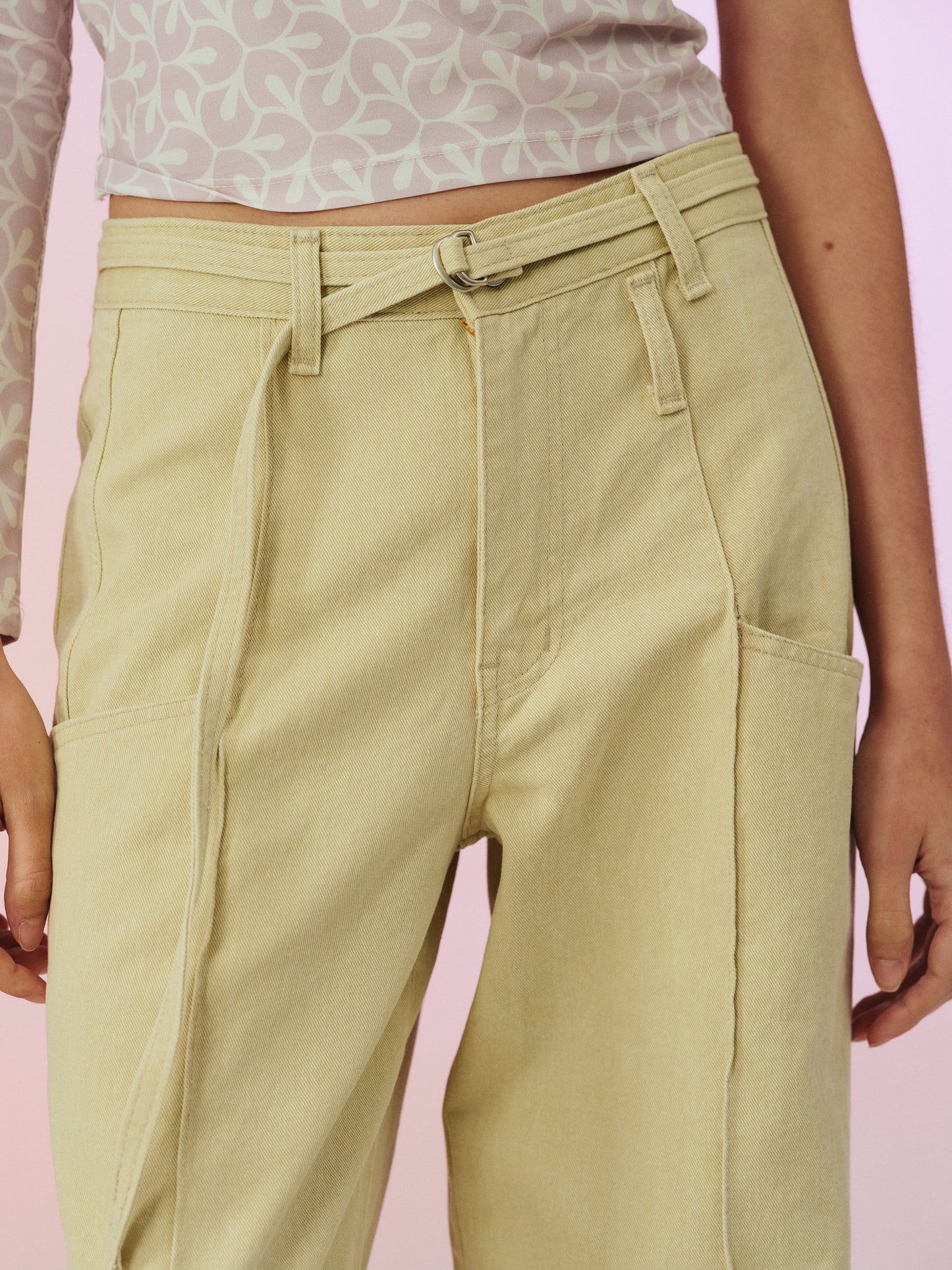 Low Pocket Cotton Jeans, Vanilla