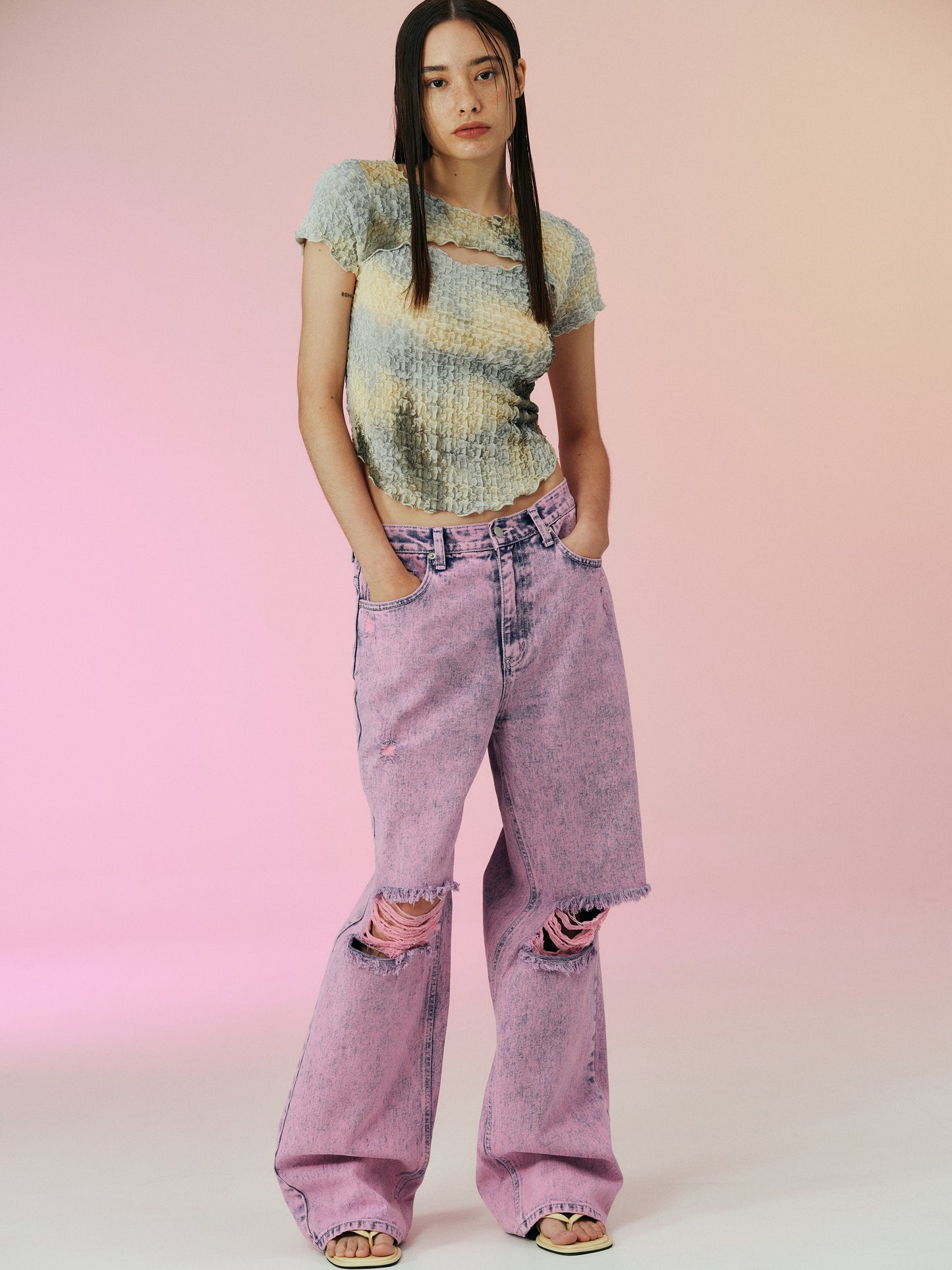 Tie-Dye Textured Top, Earthy