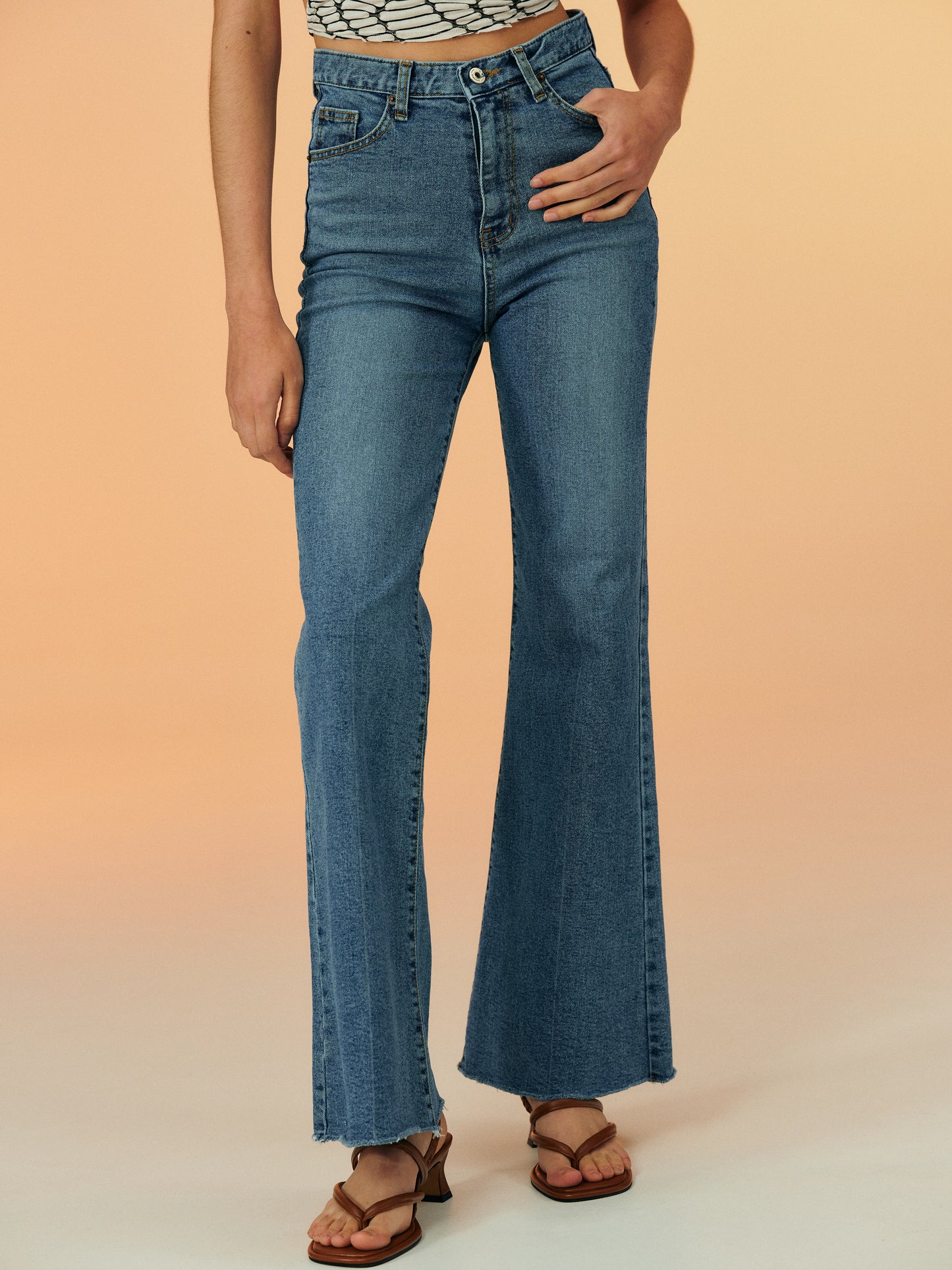 High Rise Bootcut Jeans, Medium Blue