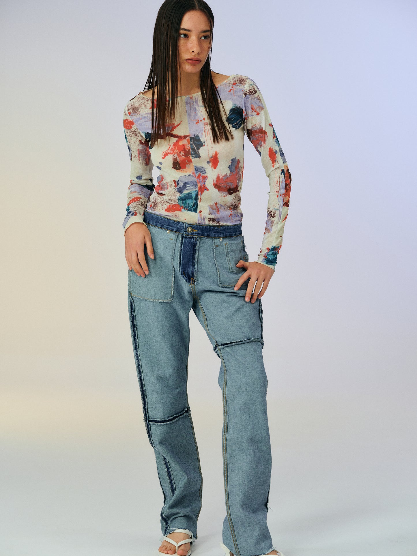 Multicolor Print T-Shirt, Ivory