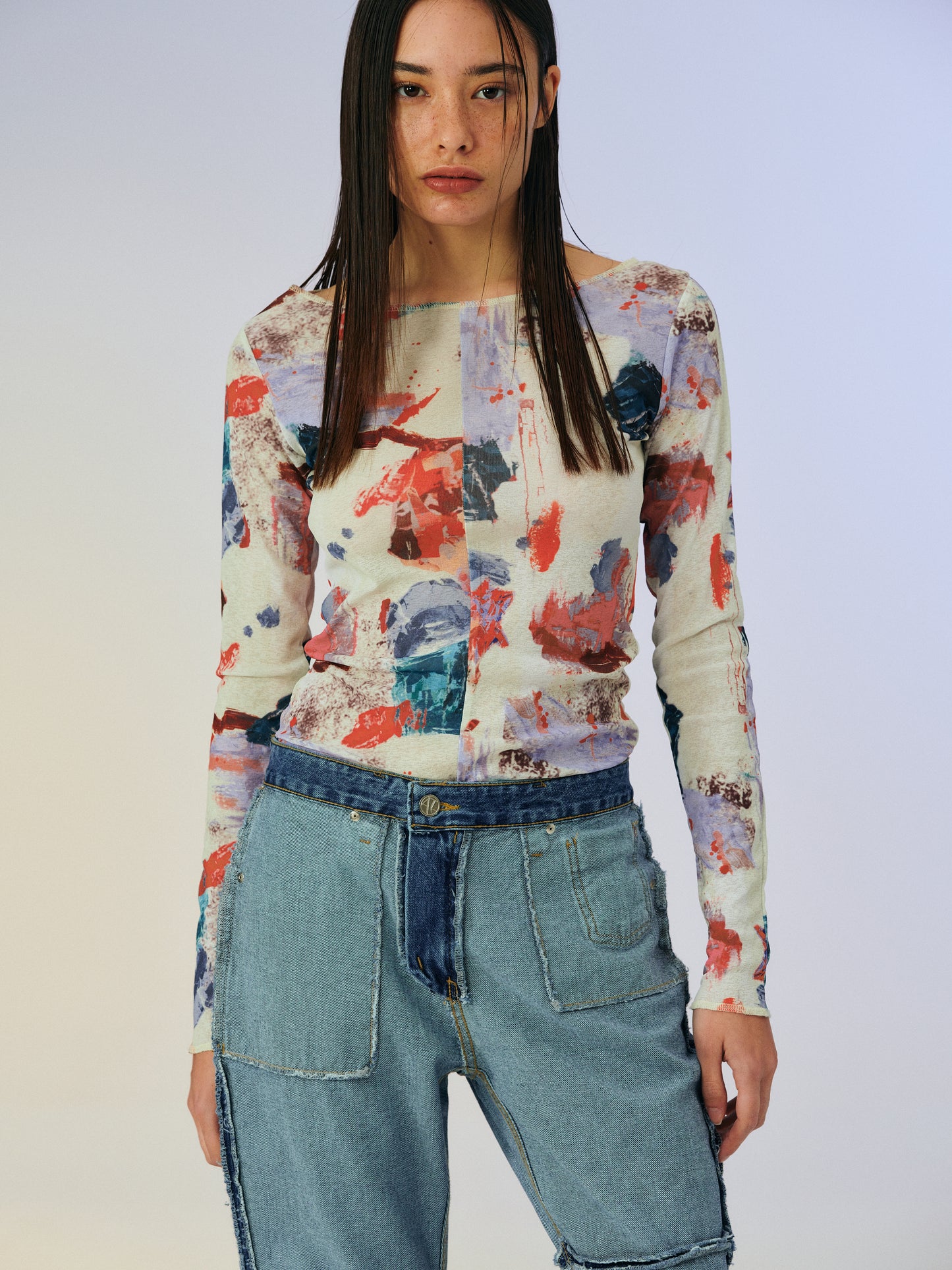 Multicolor Print T-Shirt, Ivory