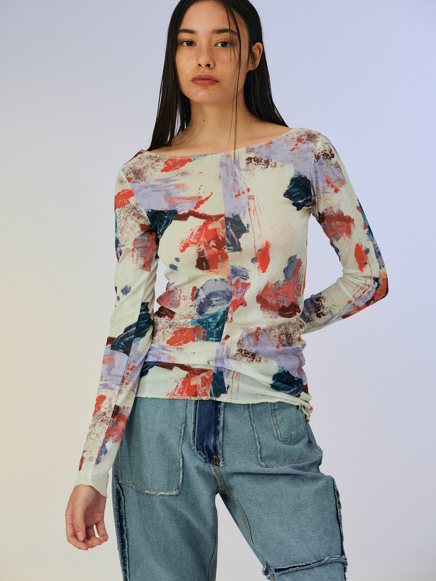 Multicolor Print T-Shirt, Ivory