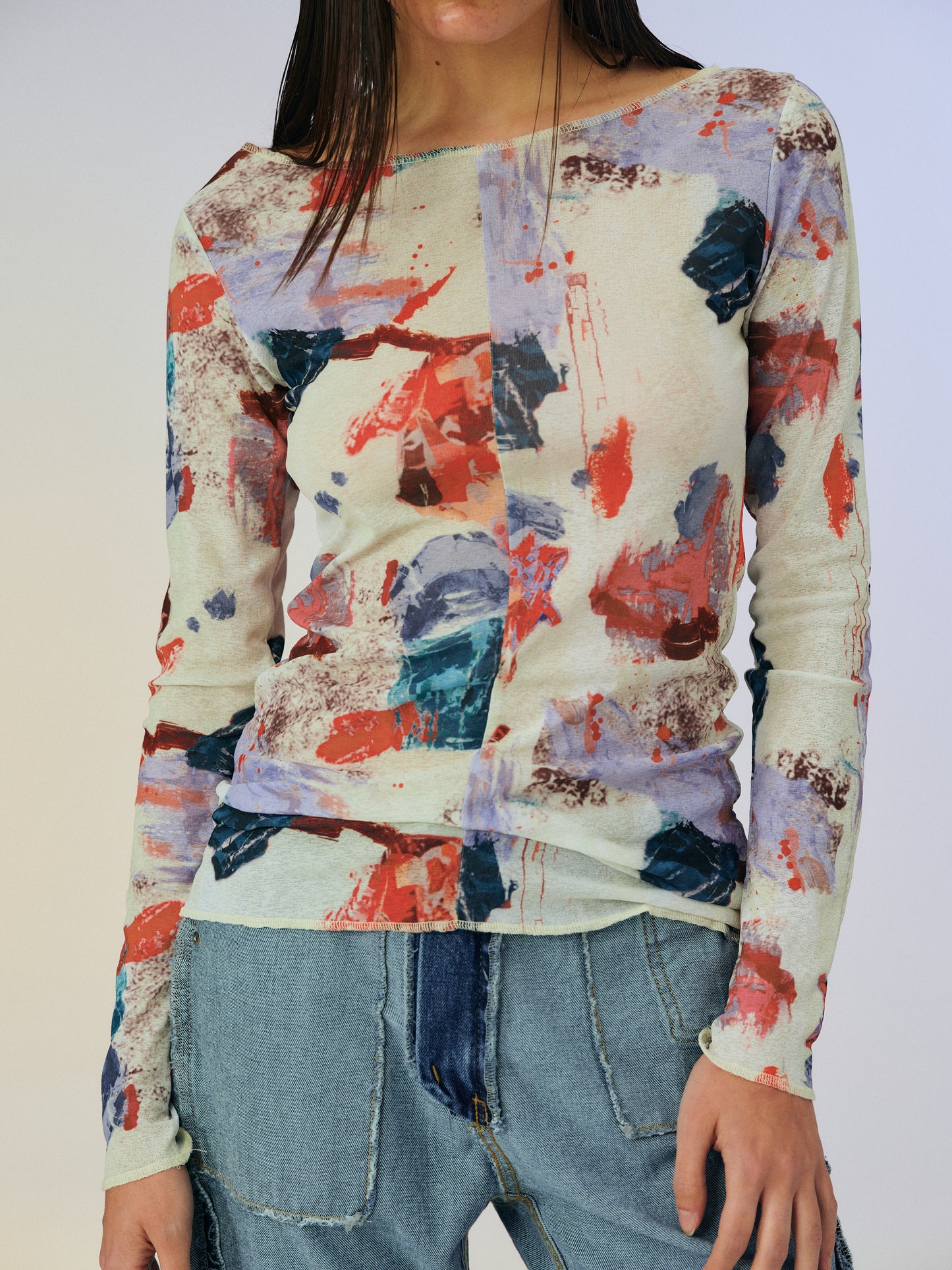 Multicolor Print T-Shirt, Ivory