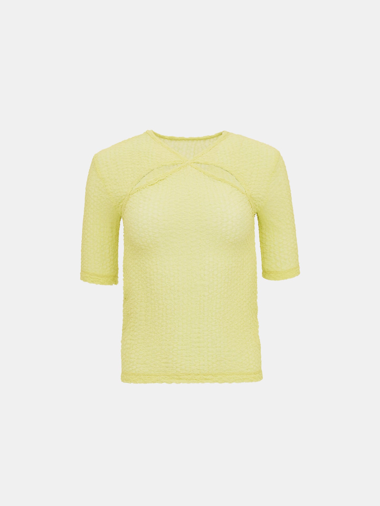 Seersucker Second-Skin Top, Yellow
