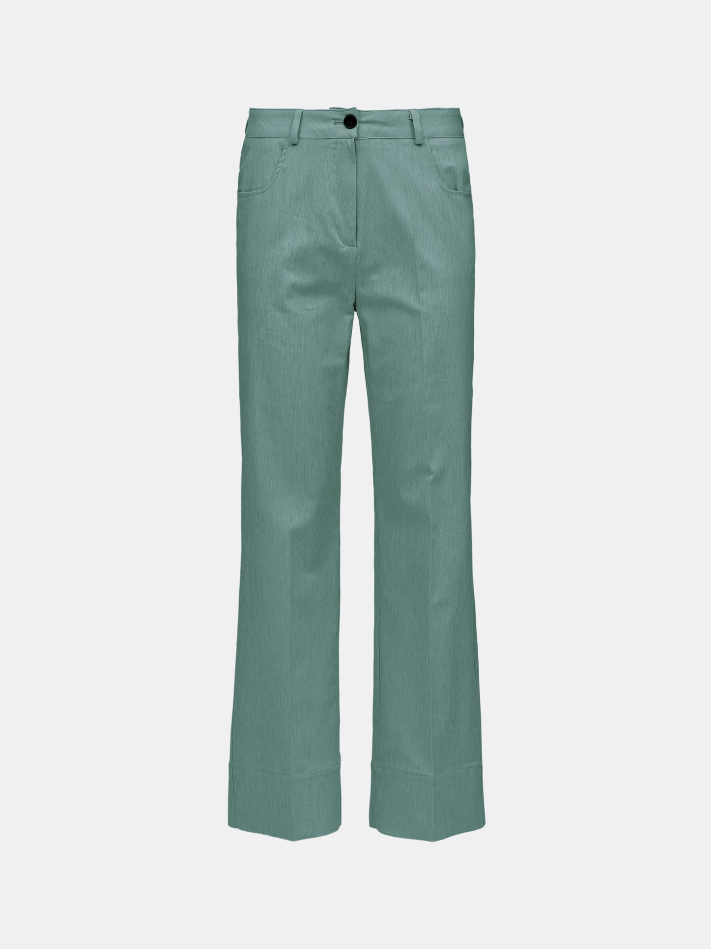 Turn Up Cuffs Cotton Trousers, Peale Green