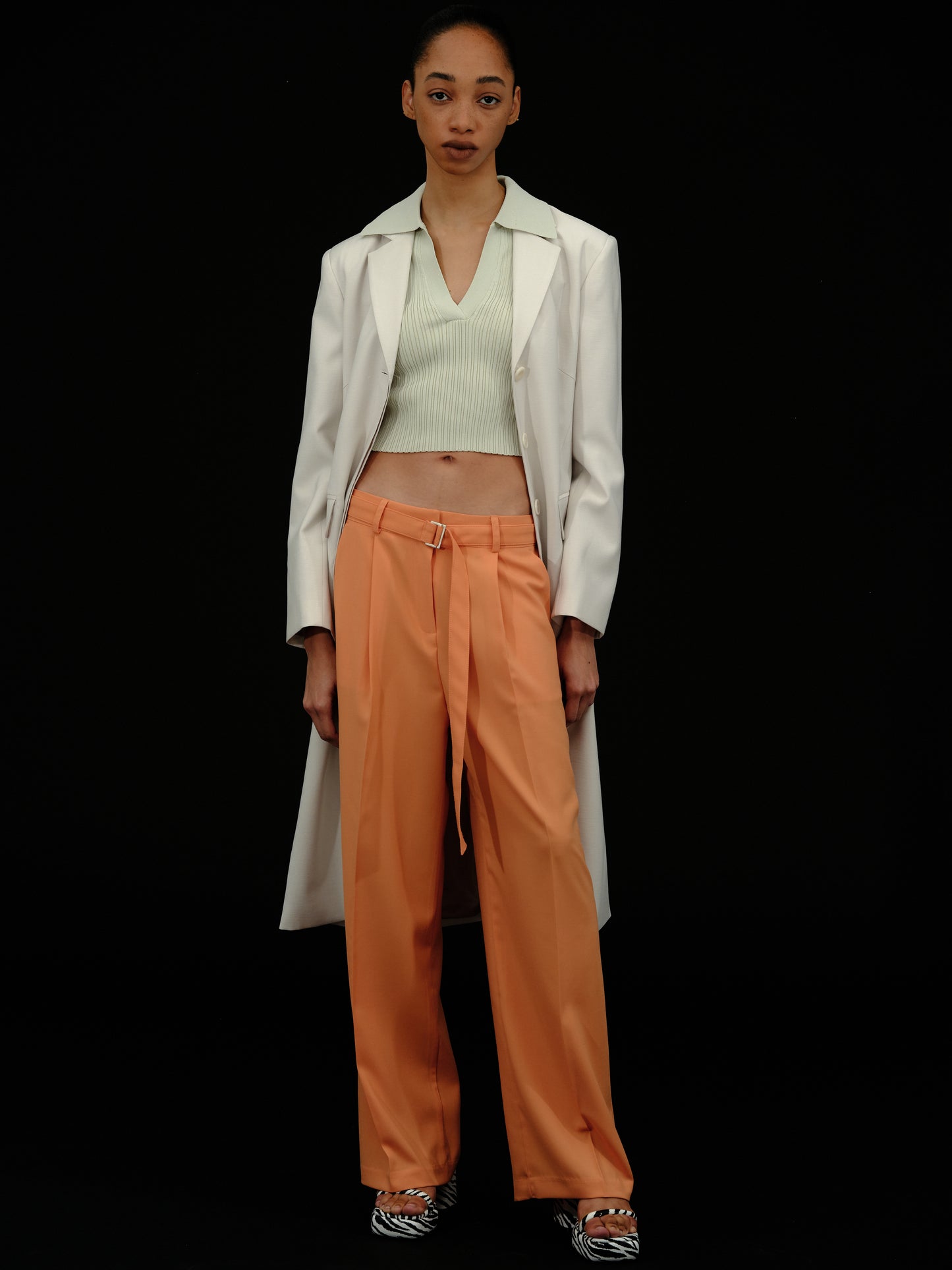 Fluid Belted Trousers, Orangina