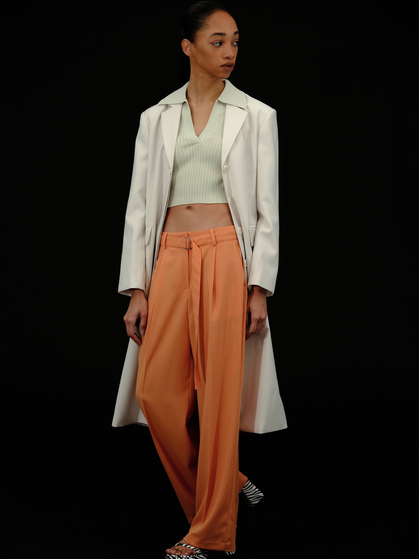 Fluid Belted Trousers, Orangina