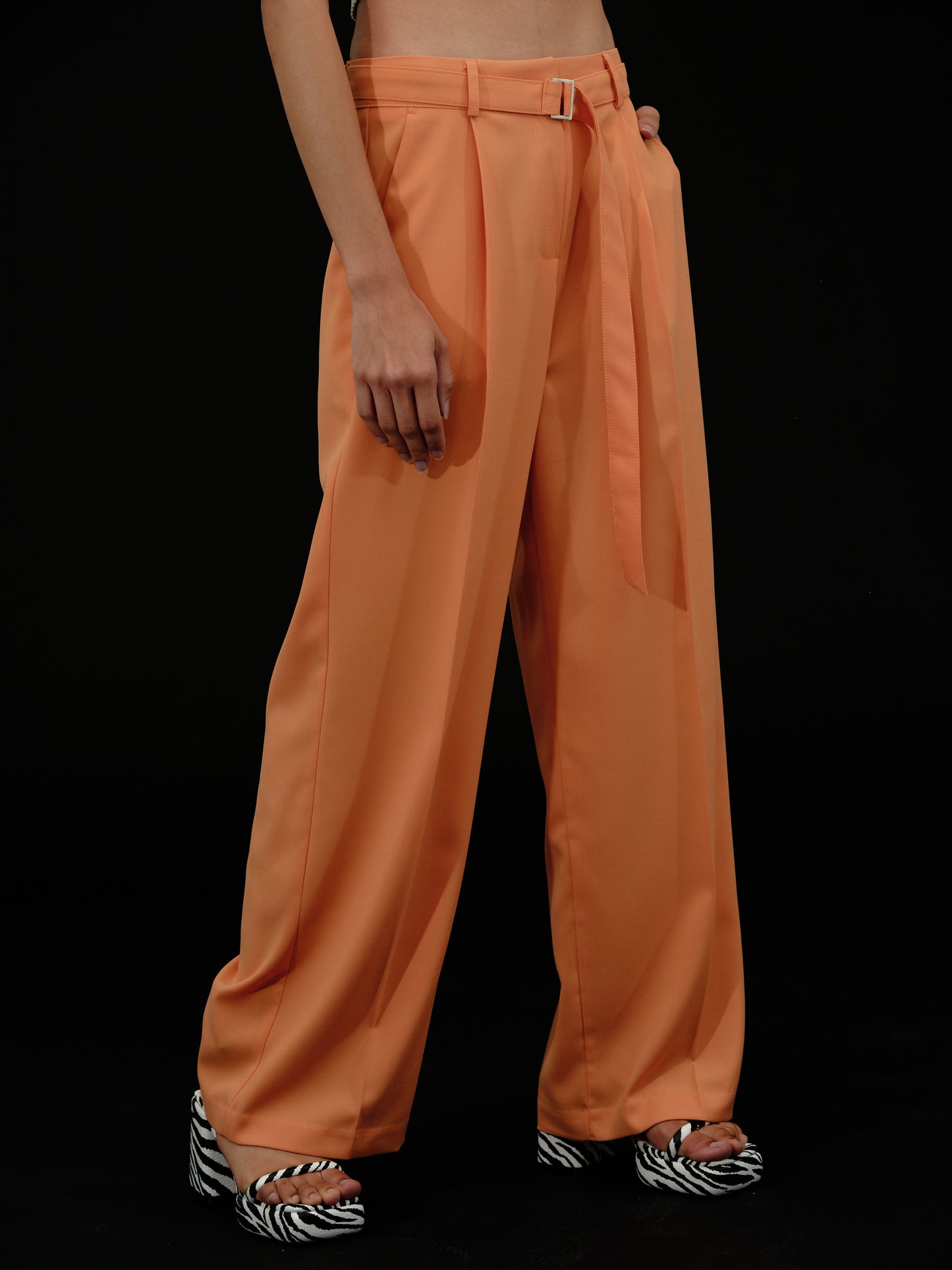 Fluid Belted Trousers, Orangina
