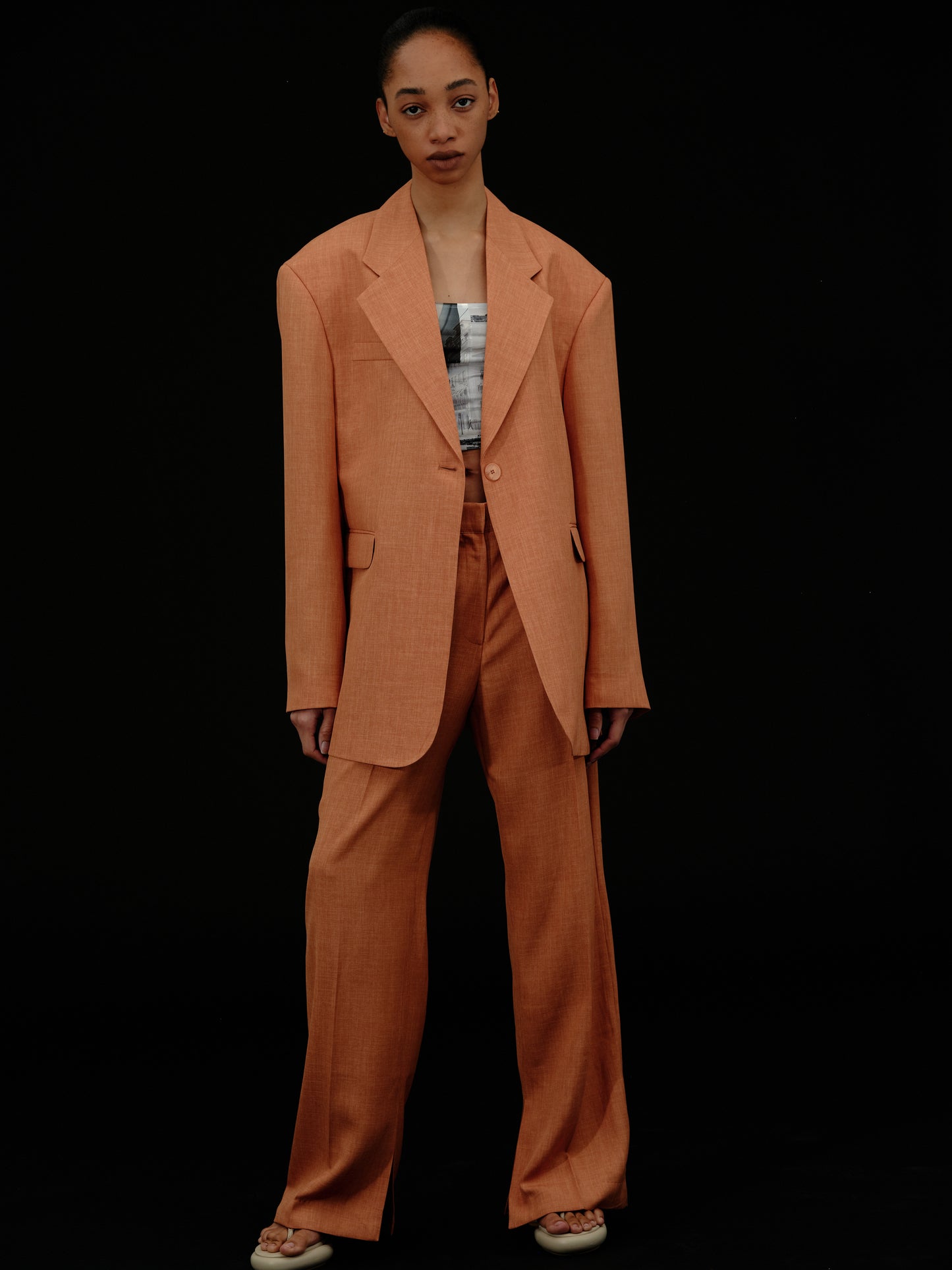 Oversized Boy Blazer, Burnt Orange