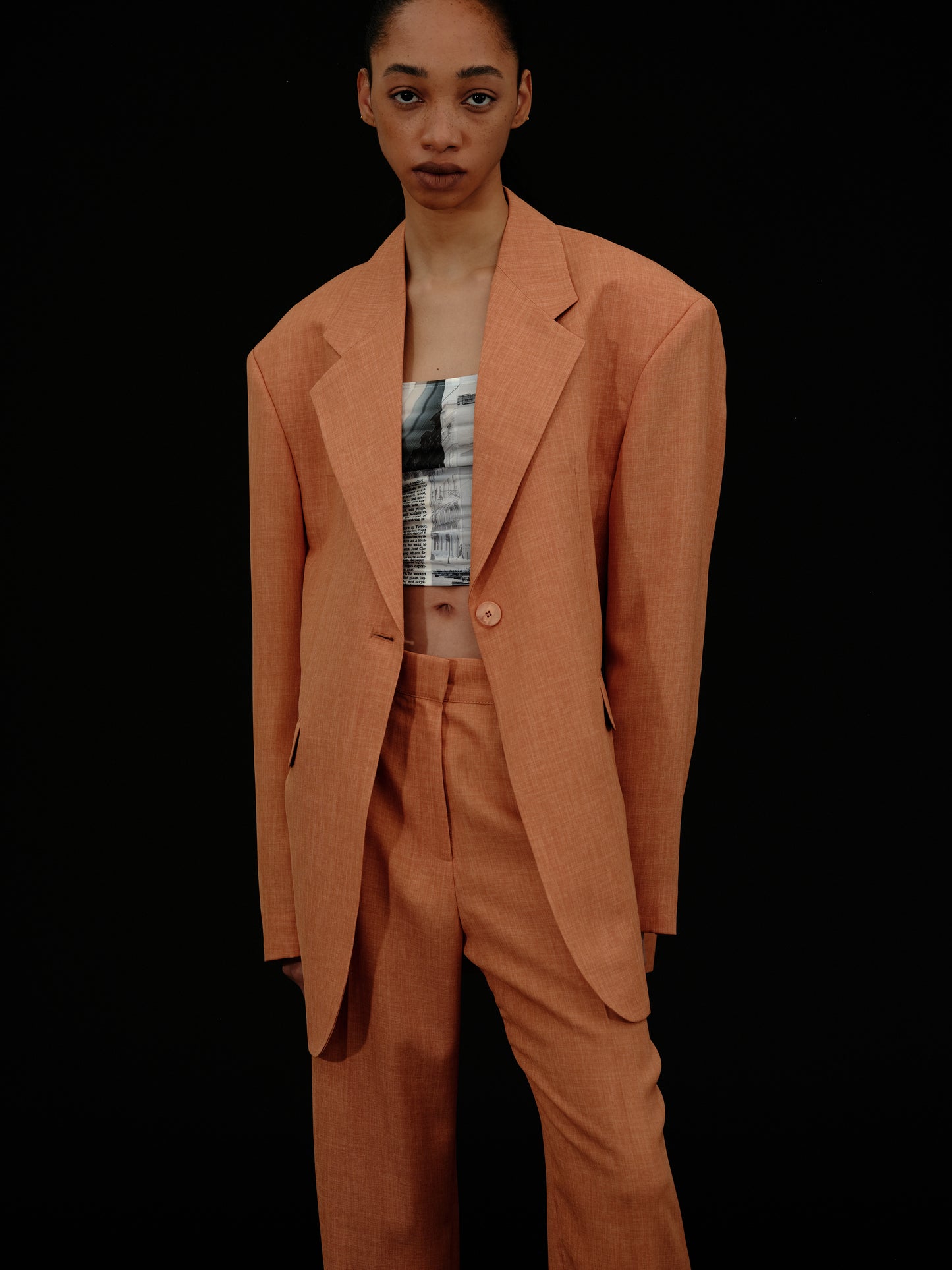 Oversized Boy Blazer, Burnt Orange