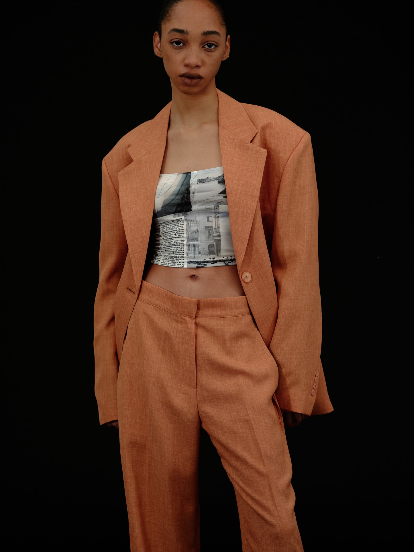 Oversized Boy Blazer, Burnt Orange