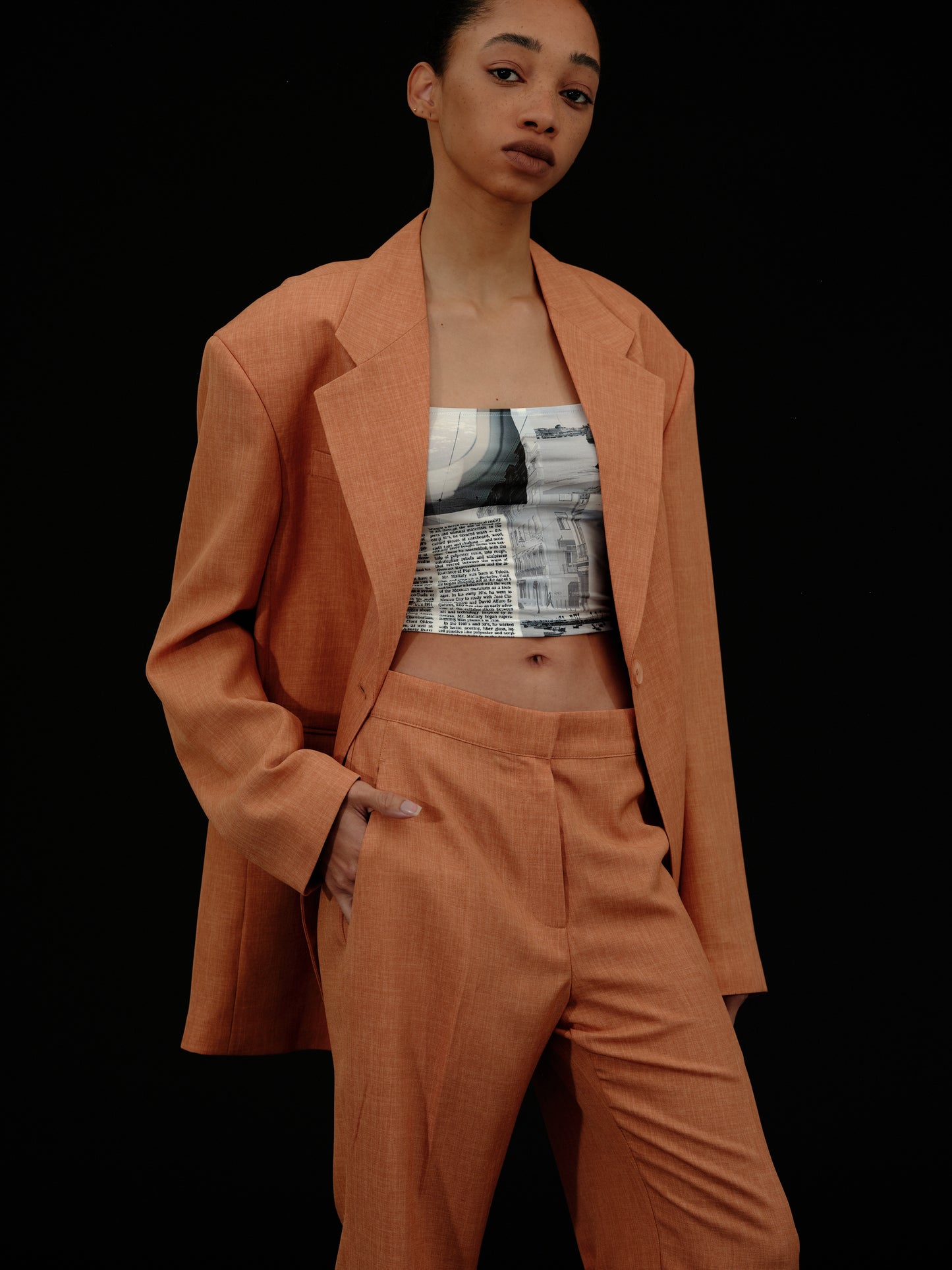 Oversized Boy Blazer, Burnt Orange