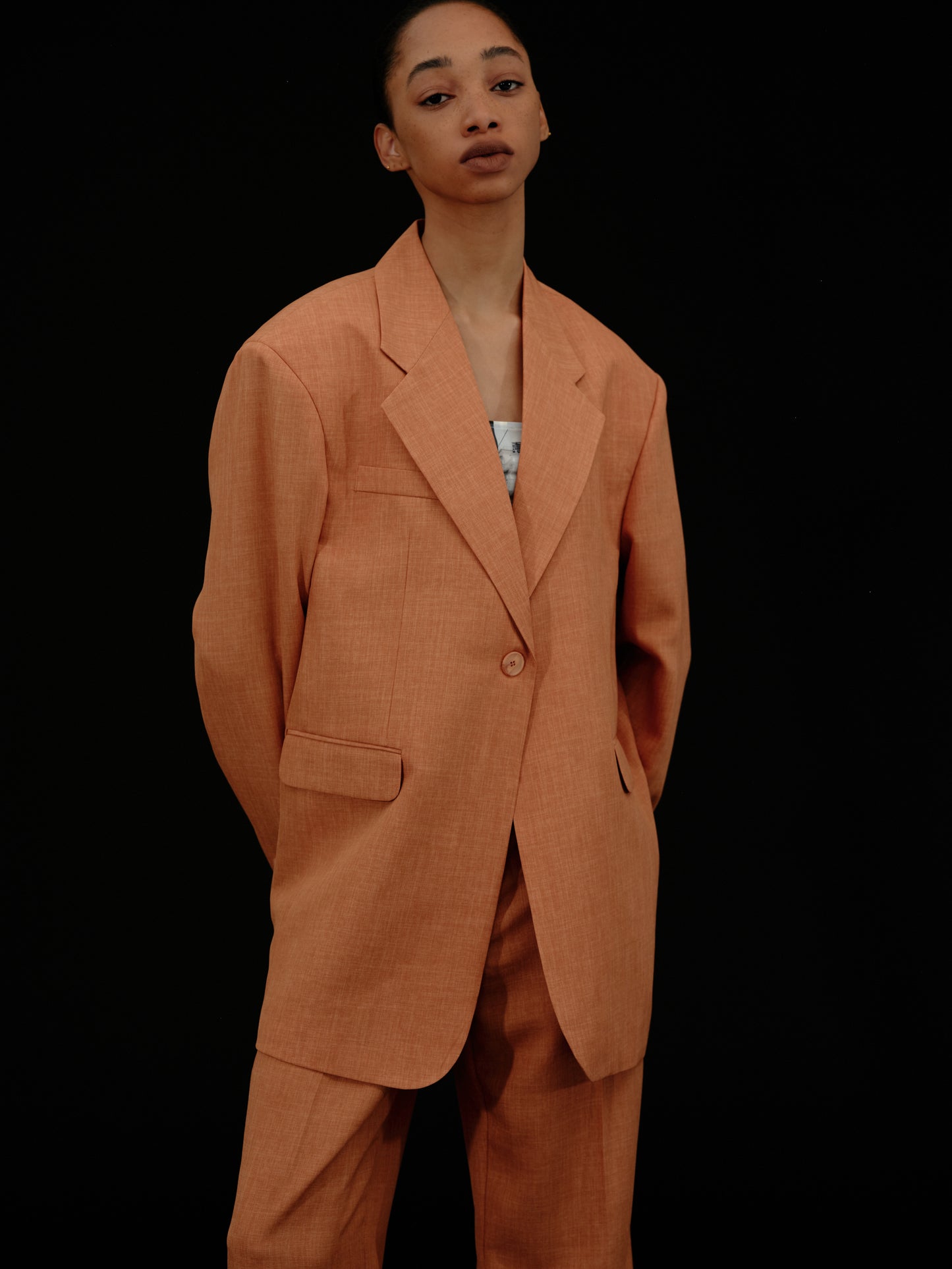Oversized Boy Blazer, Burnt Orange