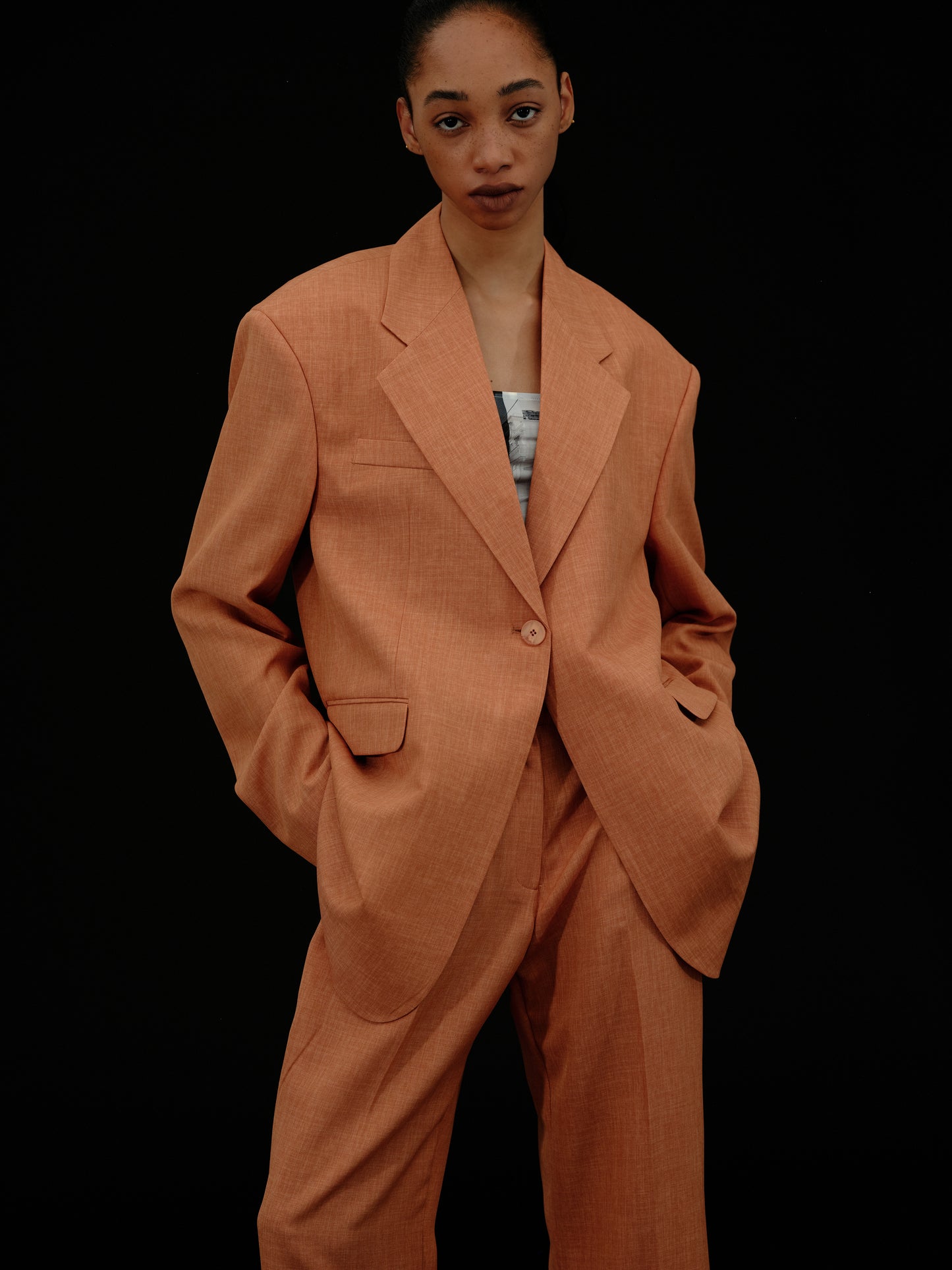 Oversized Boy Blazer, Burnt Orange