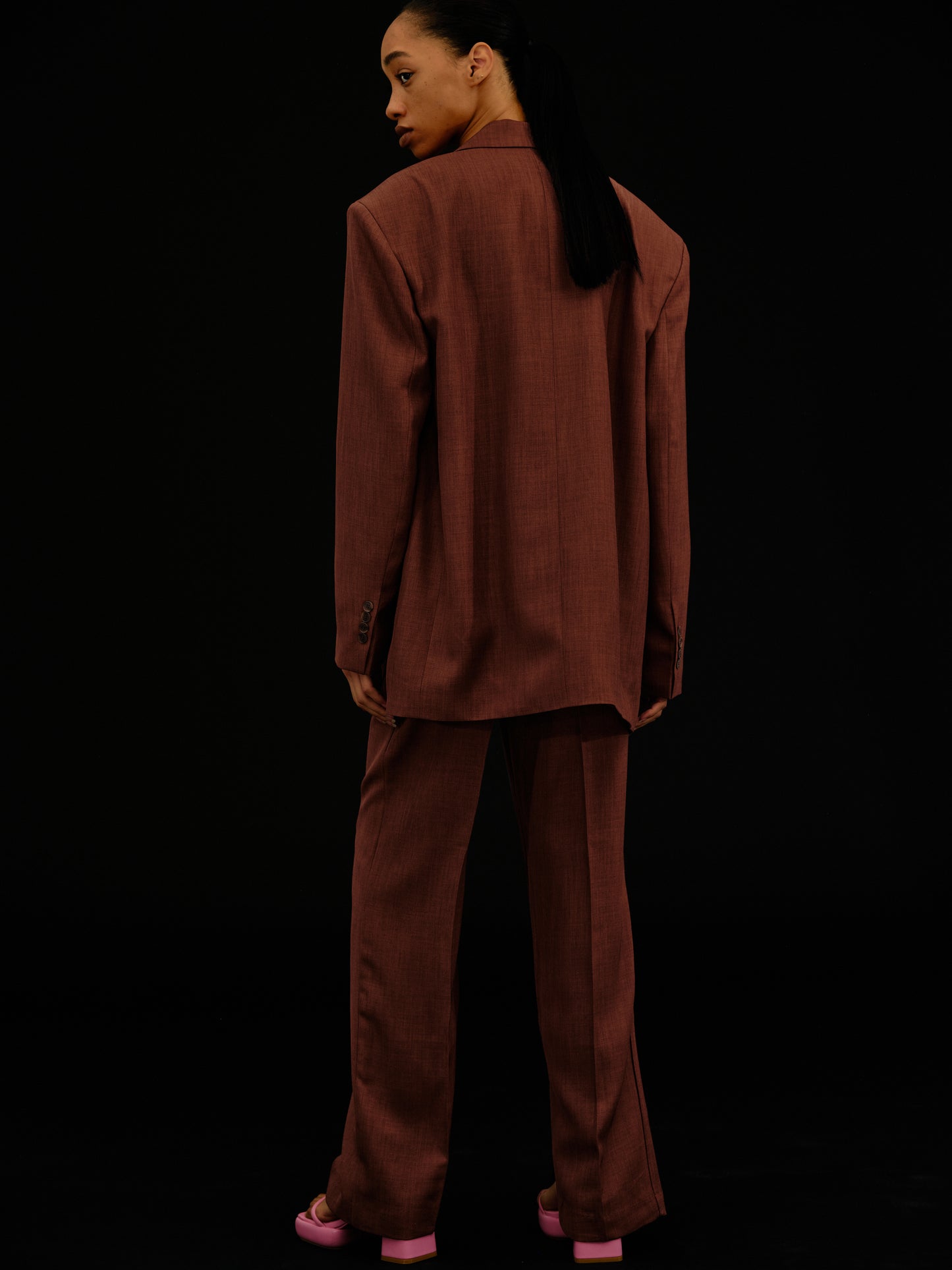 Boy Slit Trousers, Aubergine