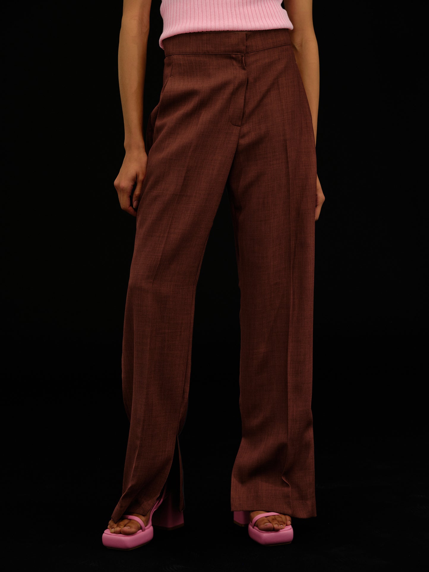 Boy Slit Trousers, Aubergine