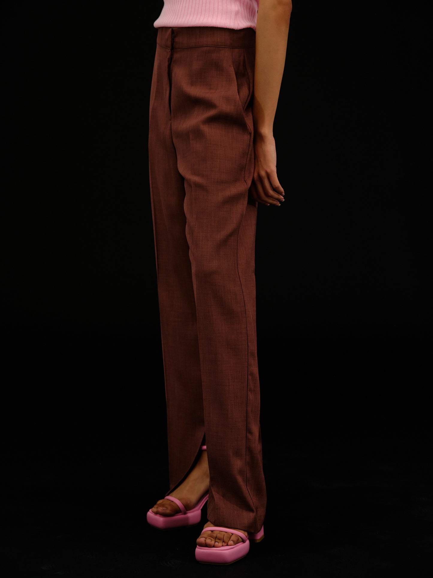 Boy Slit Trousers, Aubergine
