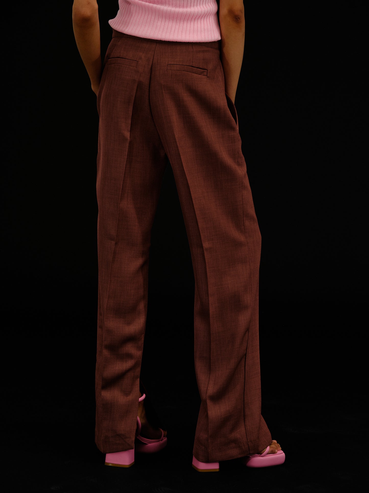 Boy Slit Trousers, Aubergine