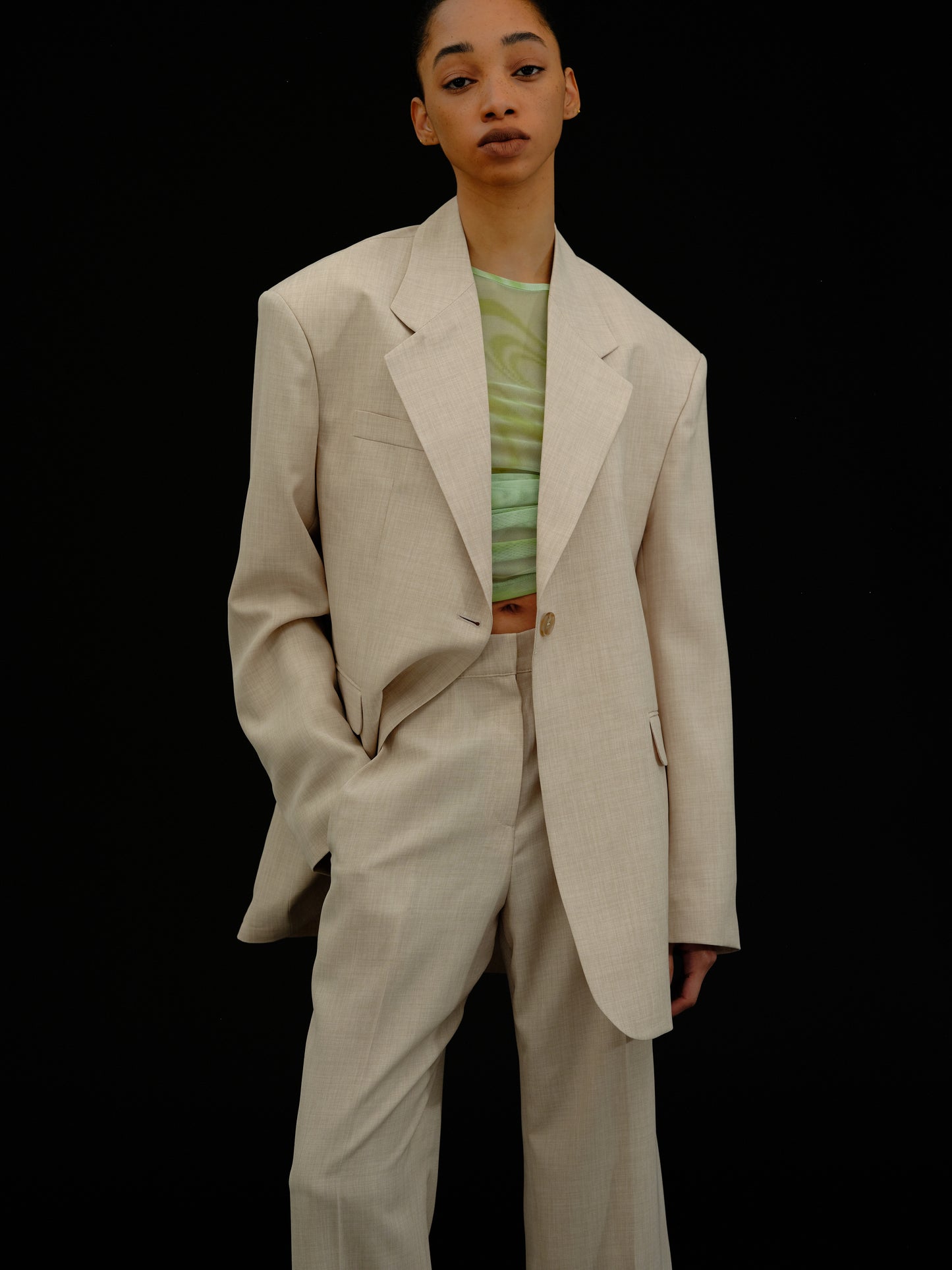 Oversized Boy Blazer, Warm Sand