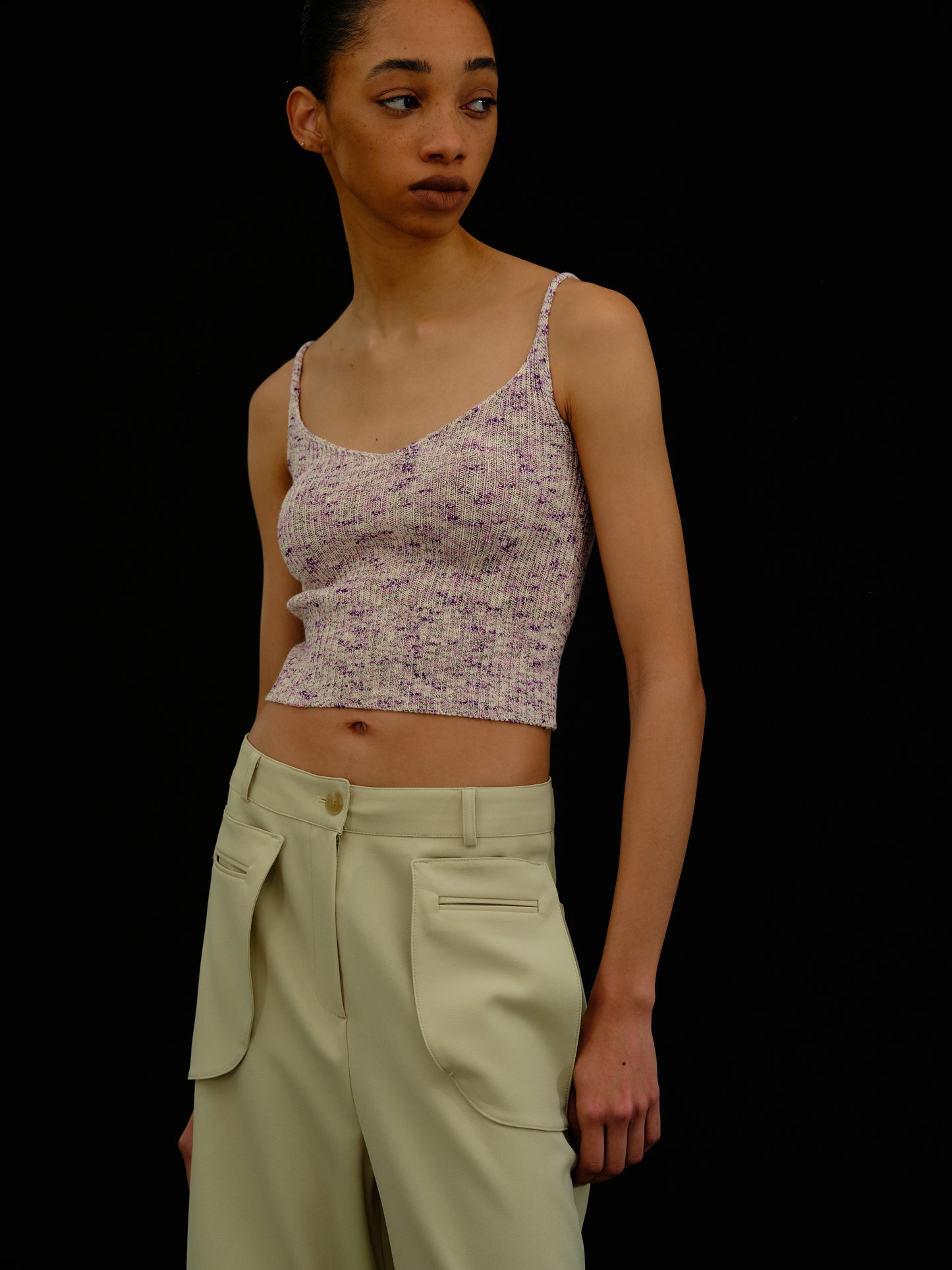 Multicolor Knit Tank, Grape