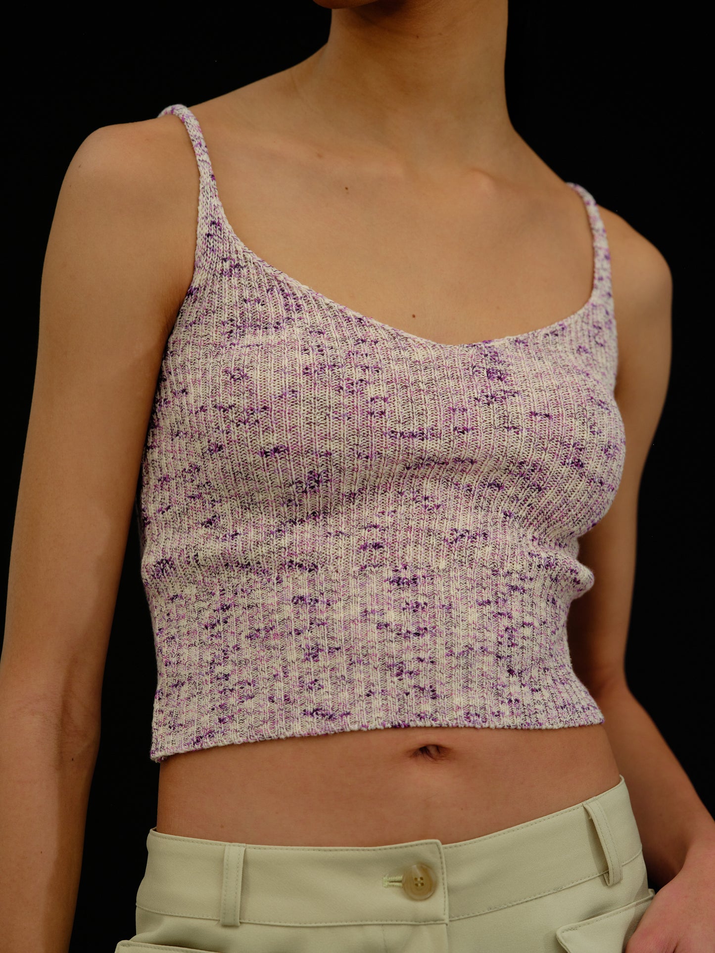 Multicolor Knit Tank, Grape