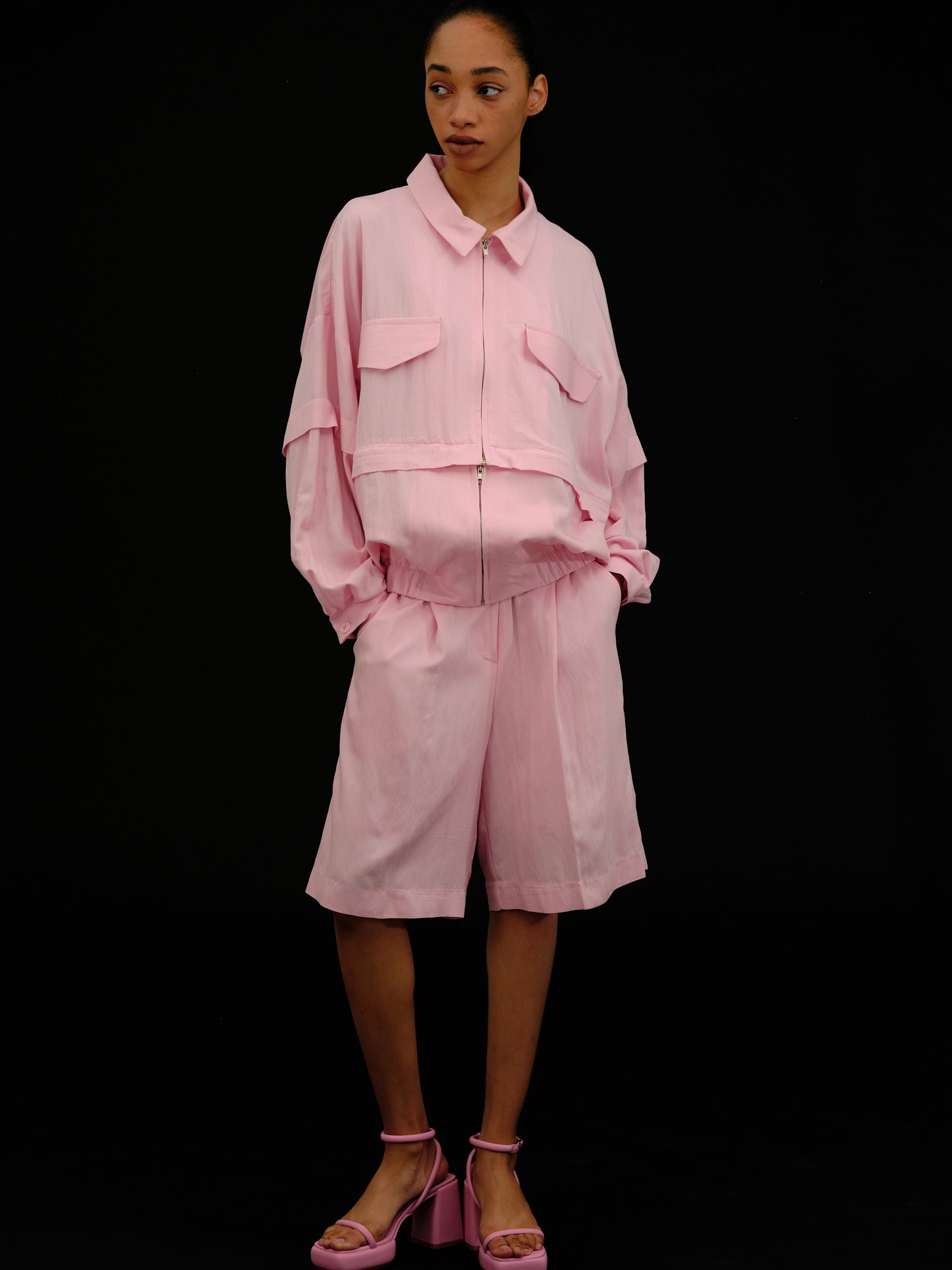 Wide Rayon Shorts, Lotus