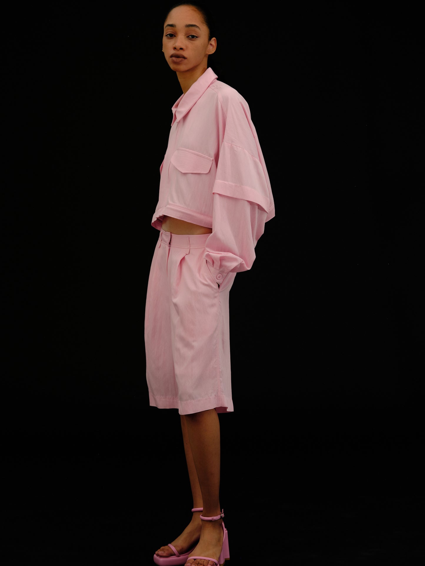 Wide Rayon Shorts, Lotus