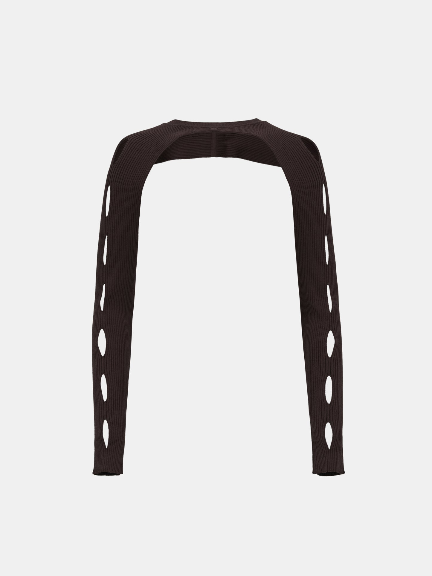 Cut-Out Overlay Knit Set, Dark Brown