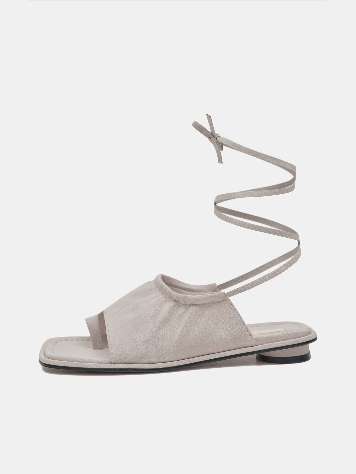 Leather Suede Wrap Sandals, Abalone