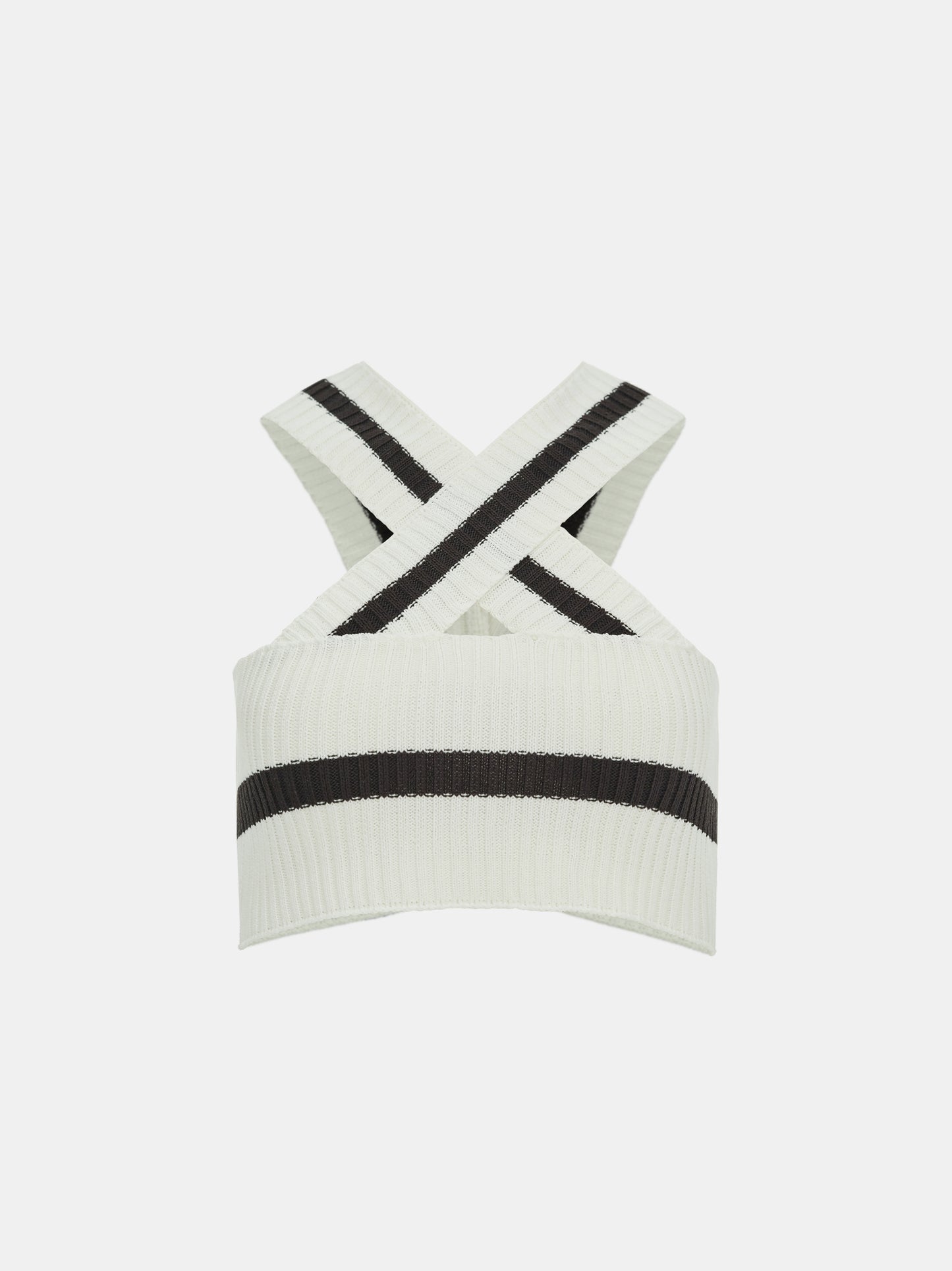Criss Cross Knit Tank, White