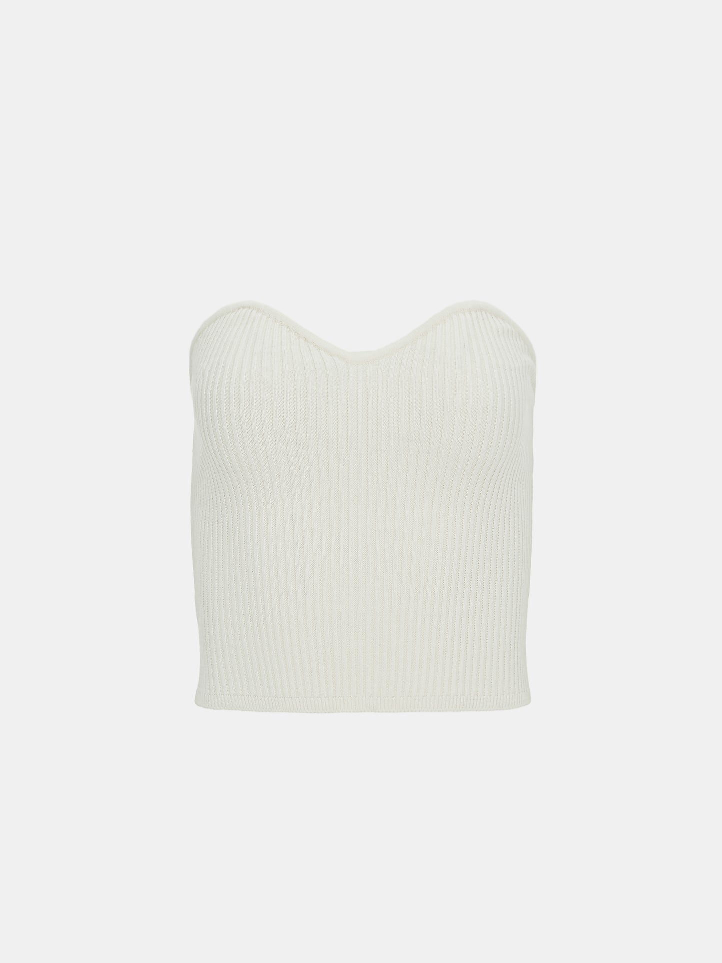 Crop Knit + Heart Tank Set, Ivory
